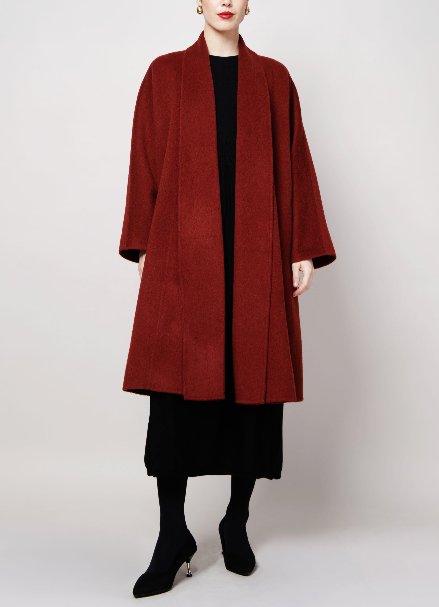 A-Line Camel Coat in Red image 0
