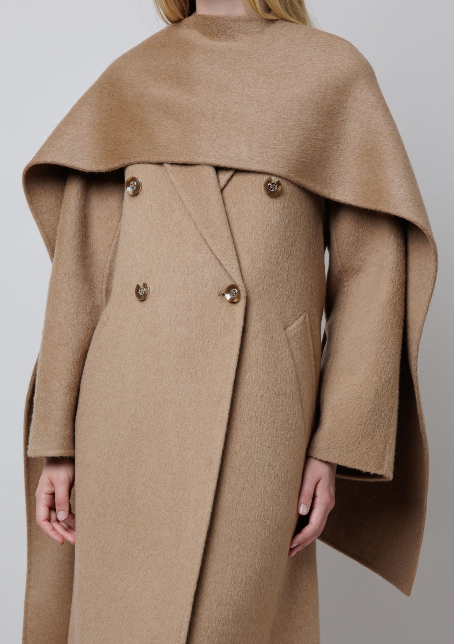 A-Line Camel Coat With Belt image 2