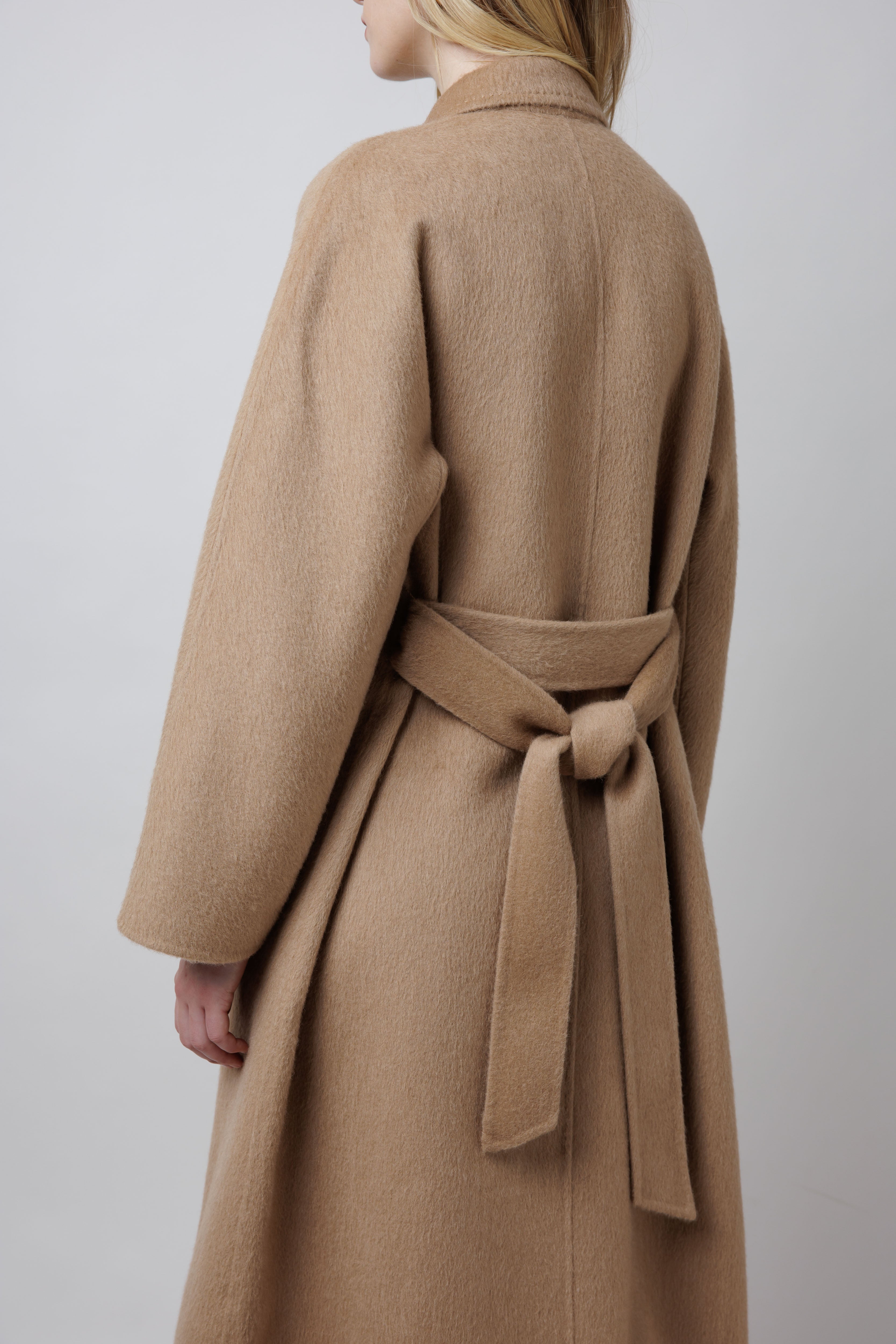 A-Line Camel Coat With Belt image 4