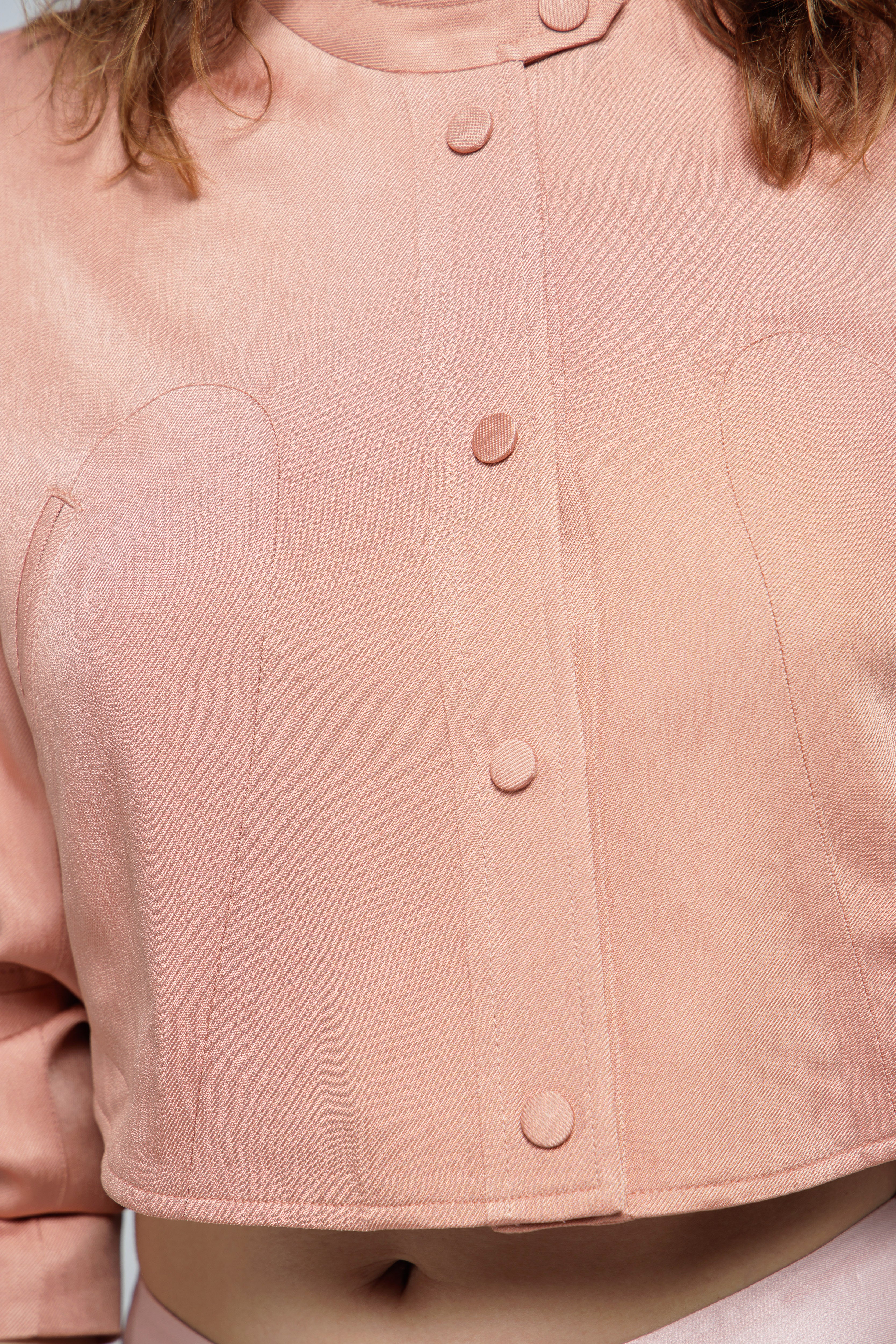 Cropped Collarless Jacket