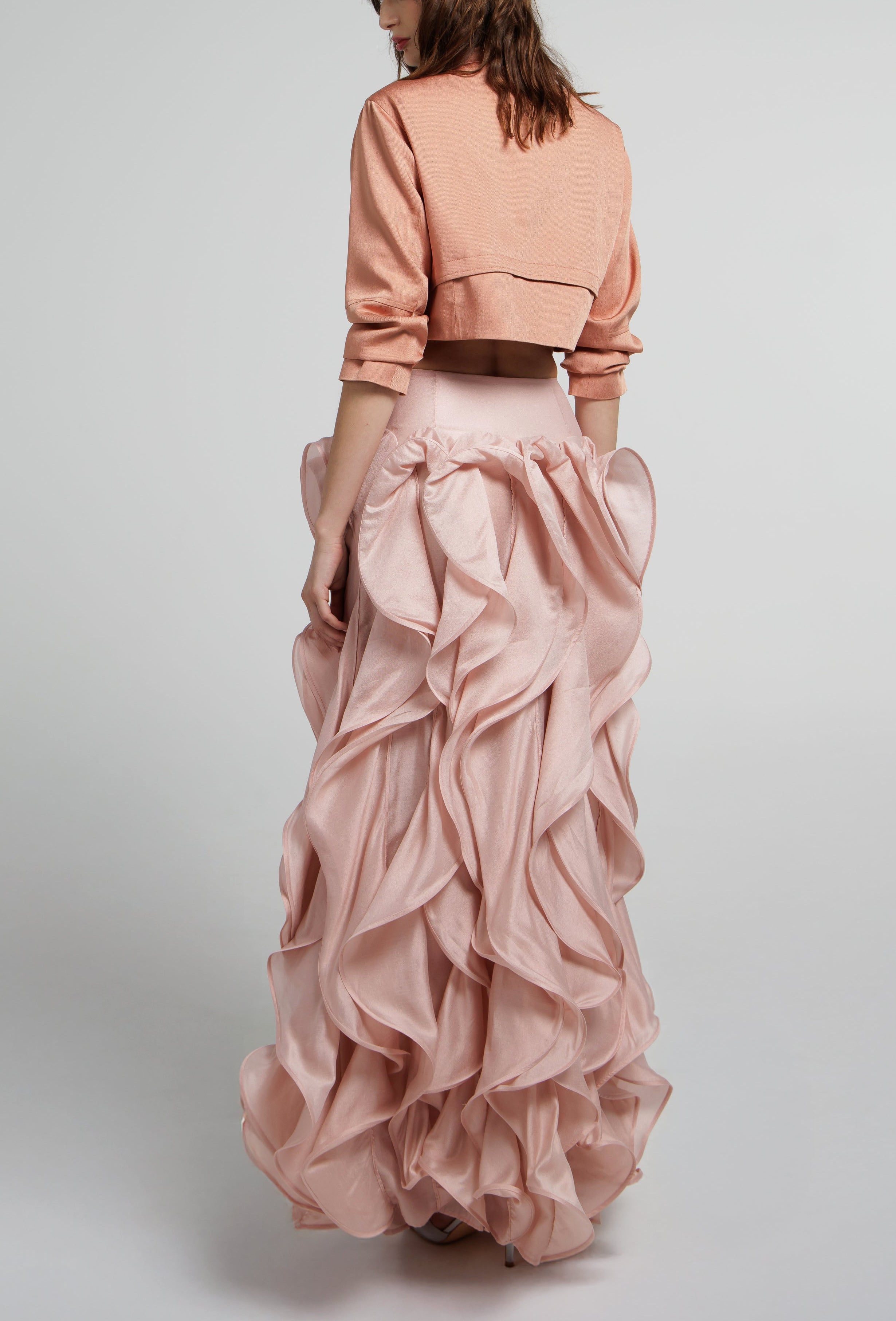 Cropped Collarless Jacket