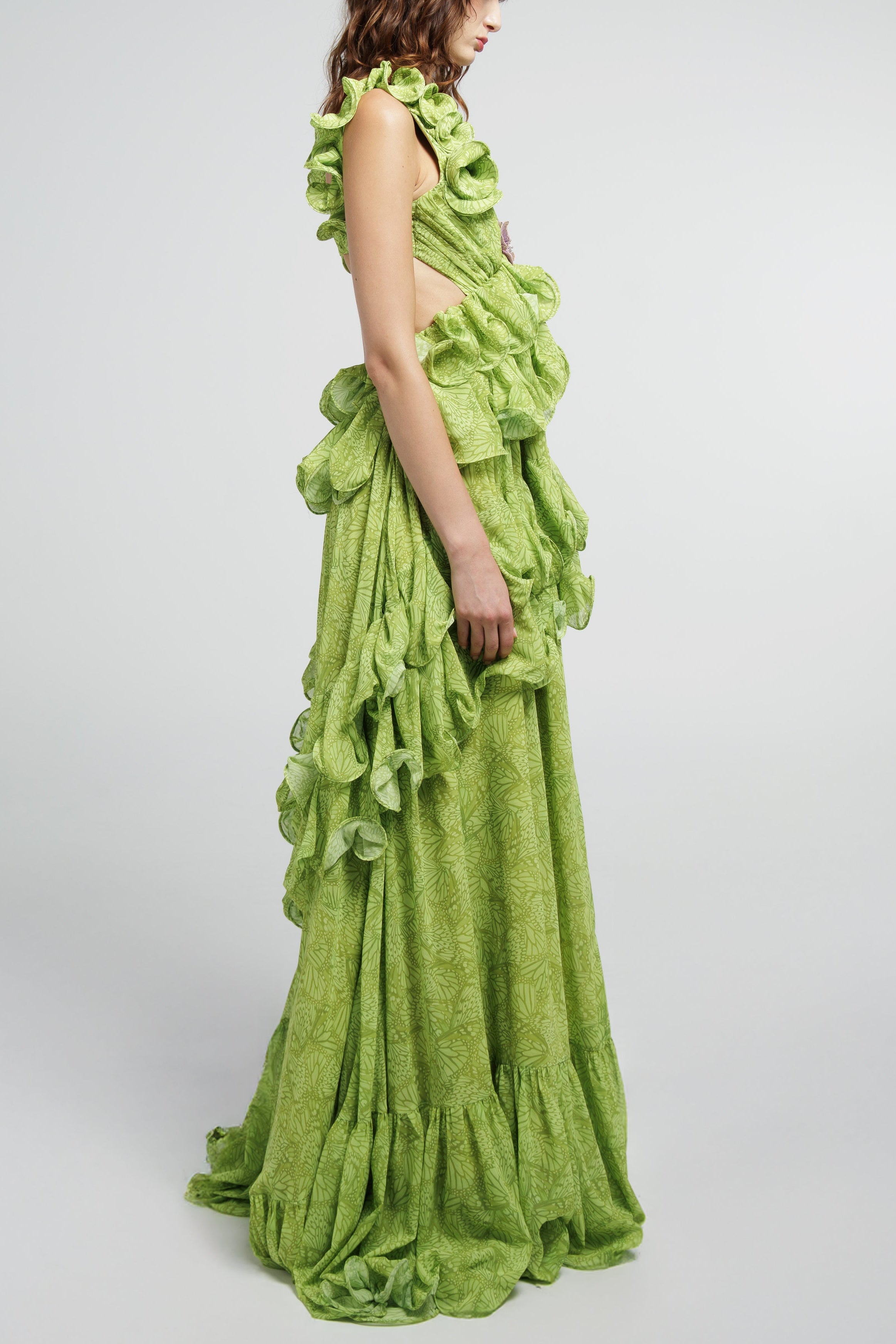 Embellished Plunge Gown