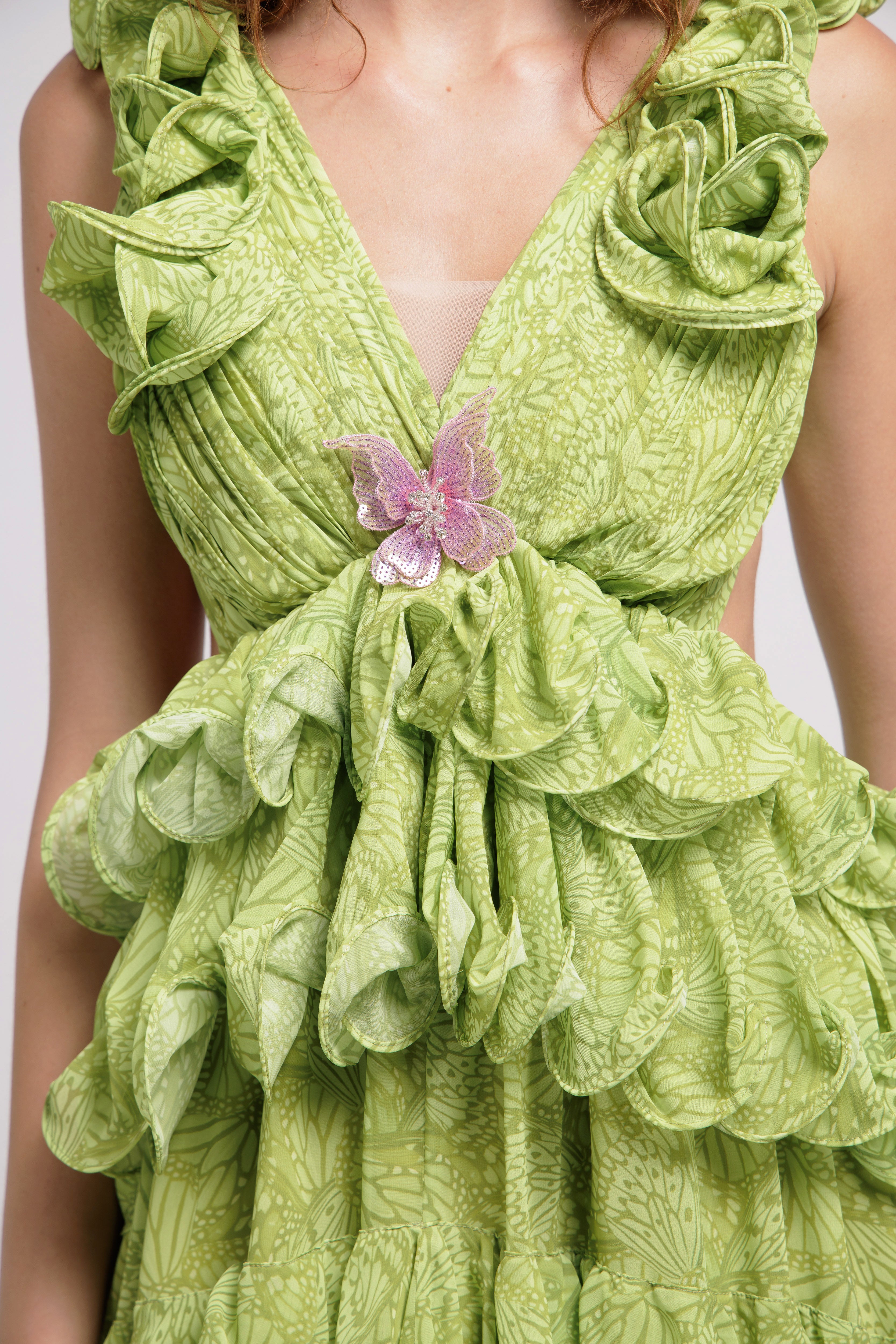 Embellished Plunge Gown