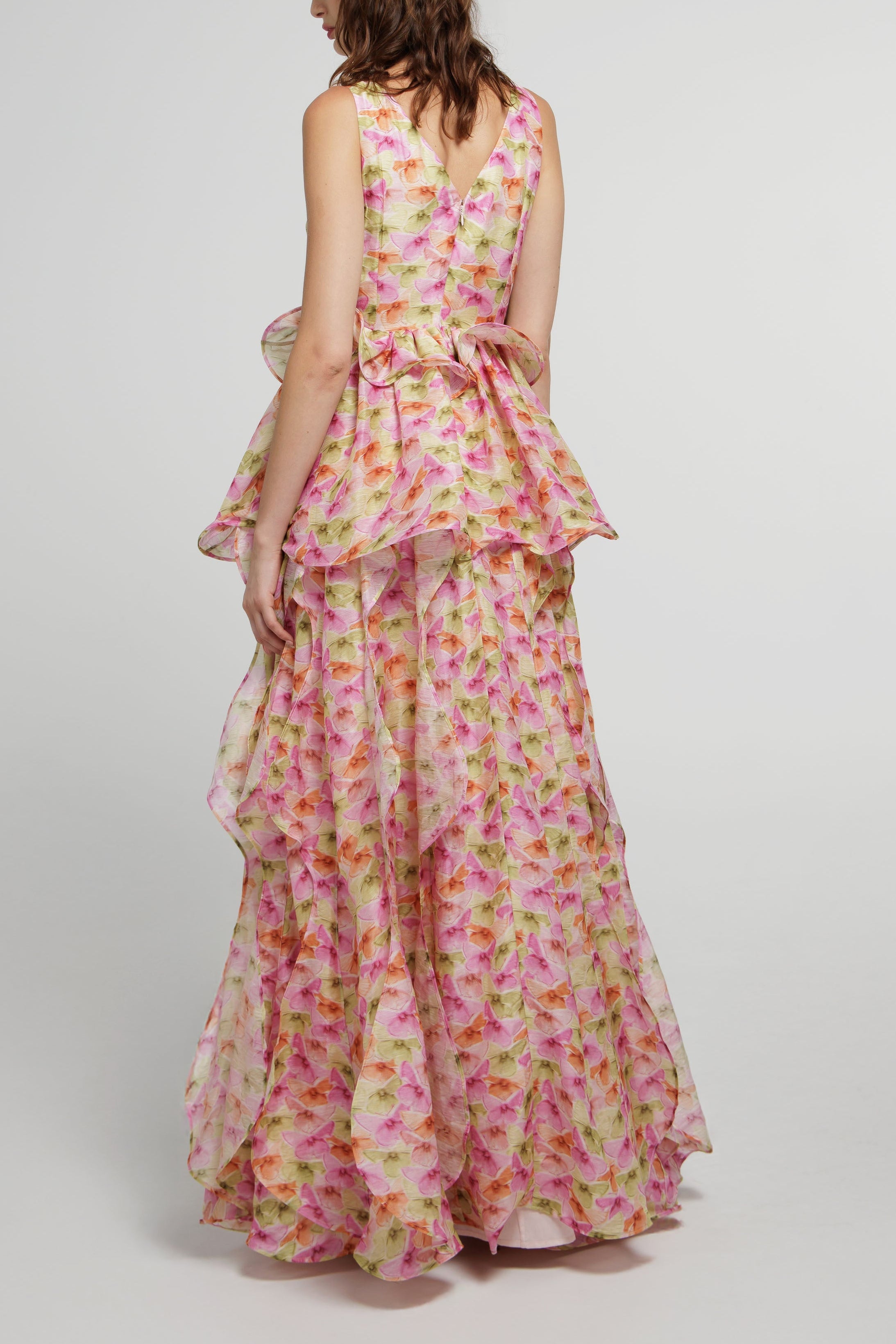 Floral Reverie Plunging Drift Gown