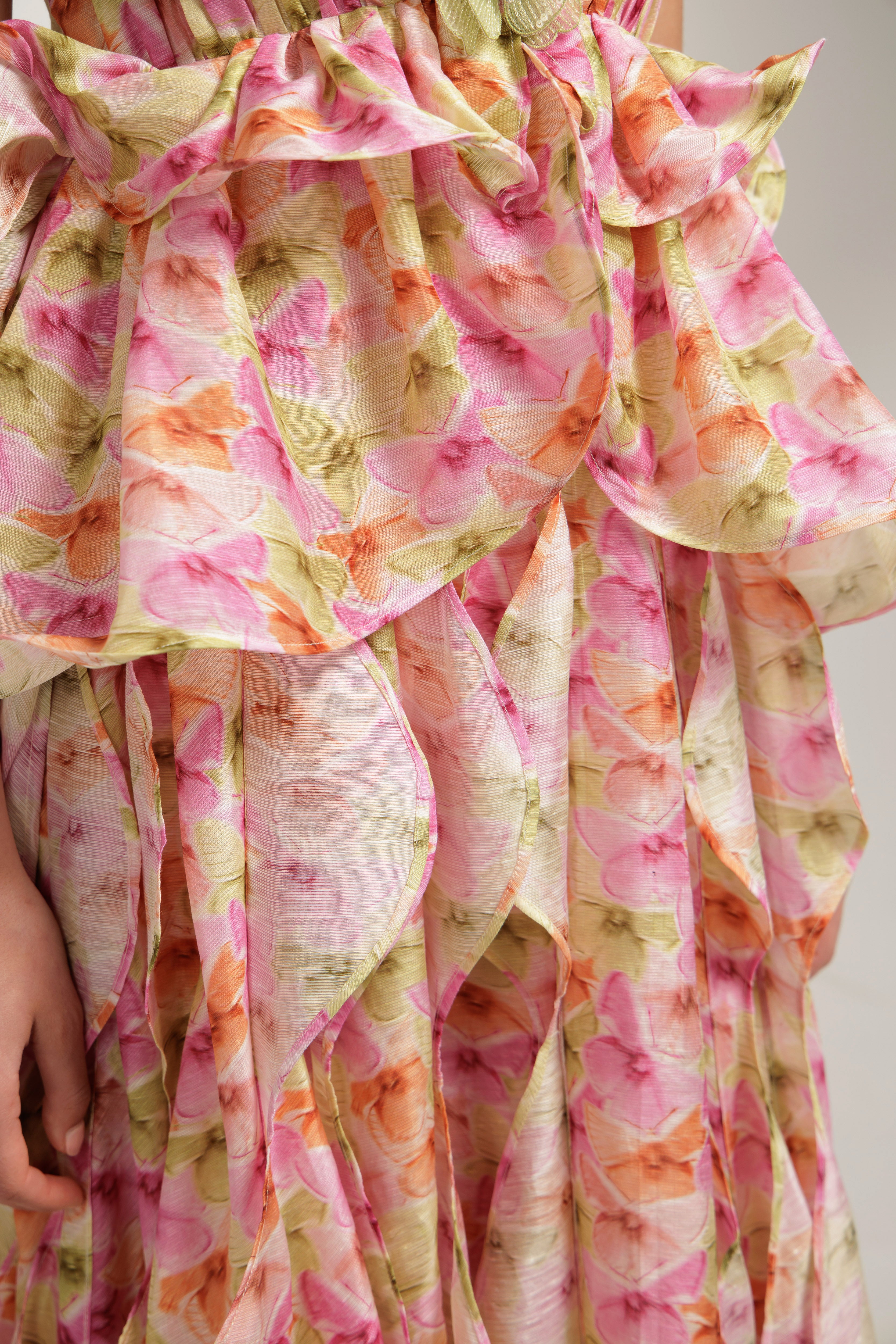 Floral Reverie Plunging Drift Gown