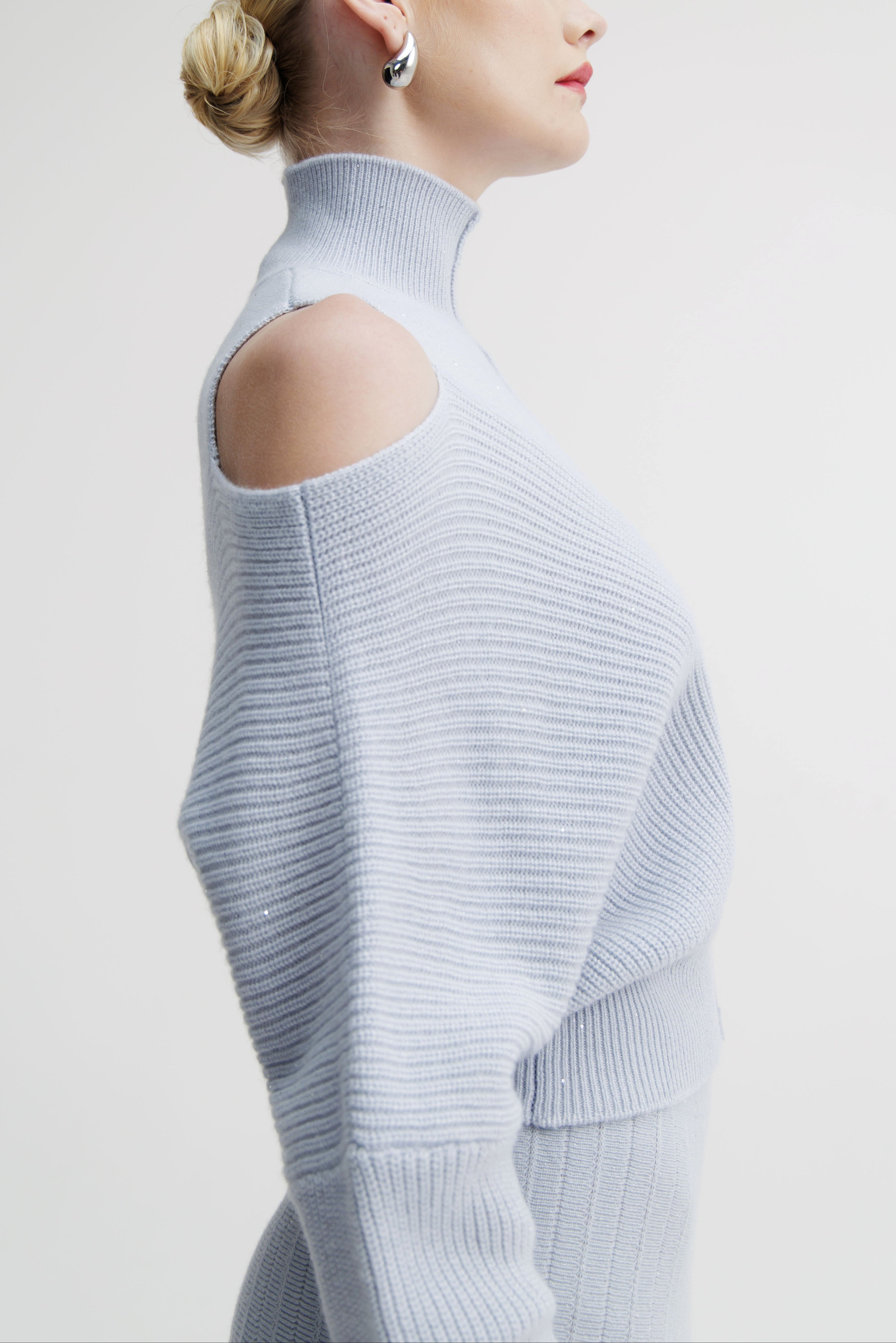 Pale Iris Cold Shoulder Knit