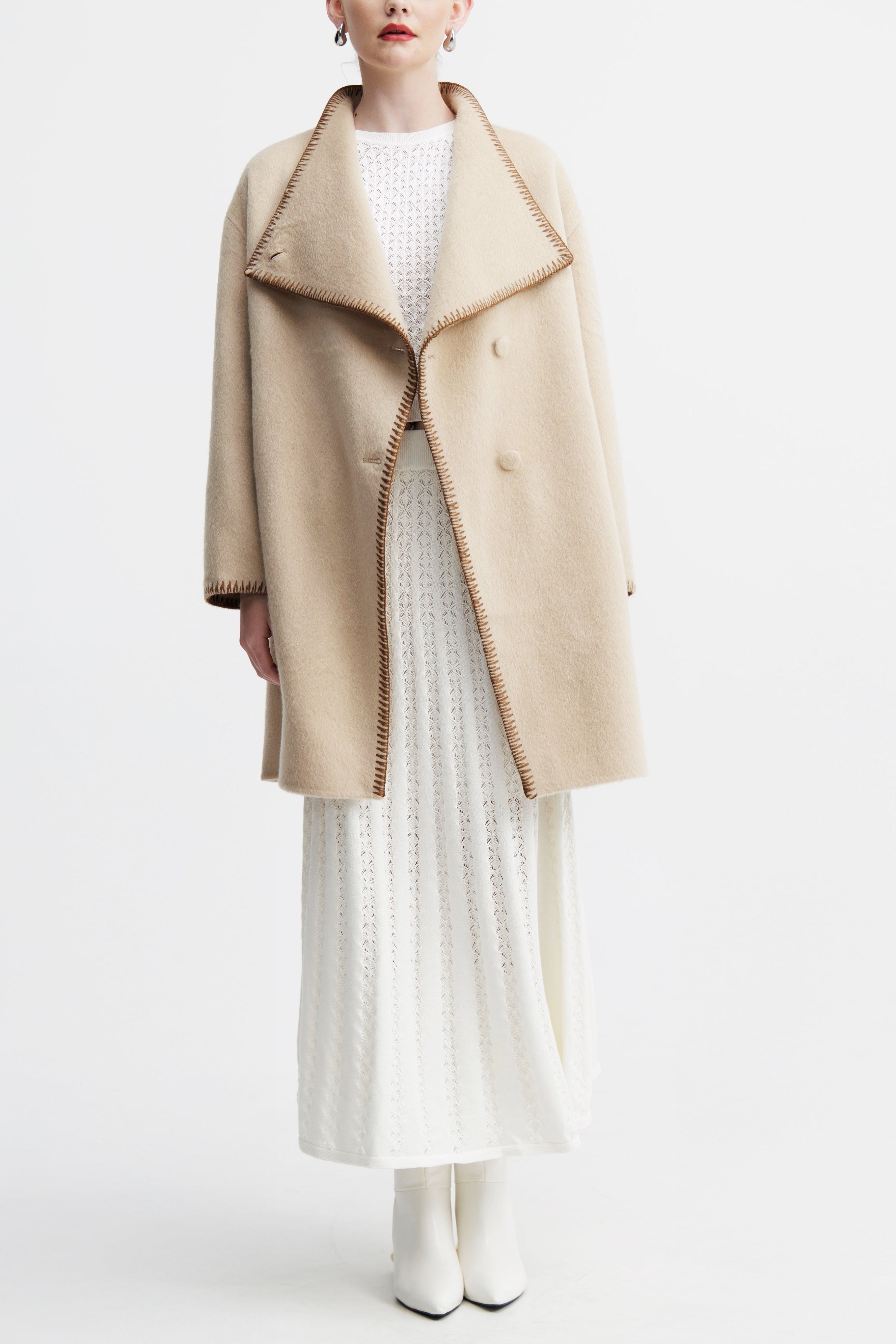 Sienna Ecru Straight Coat