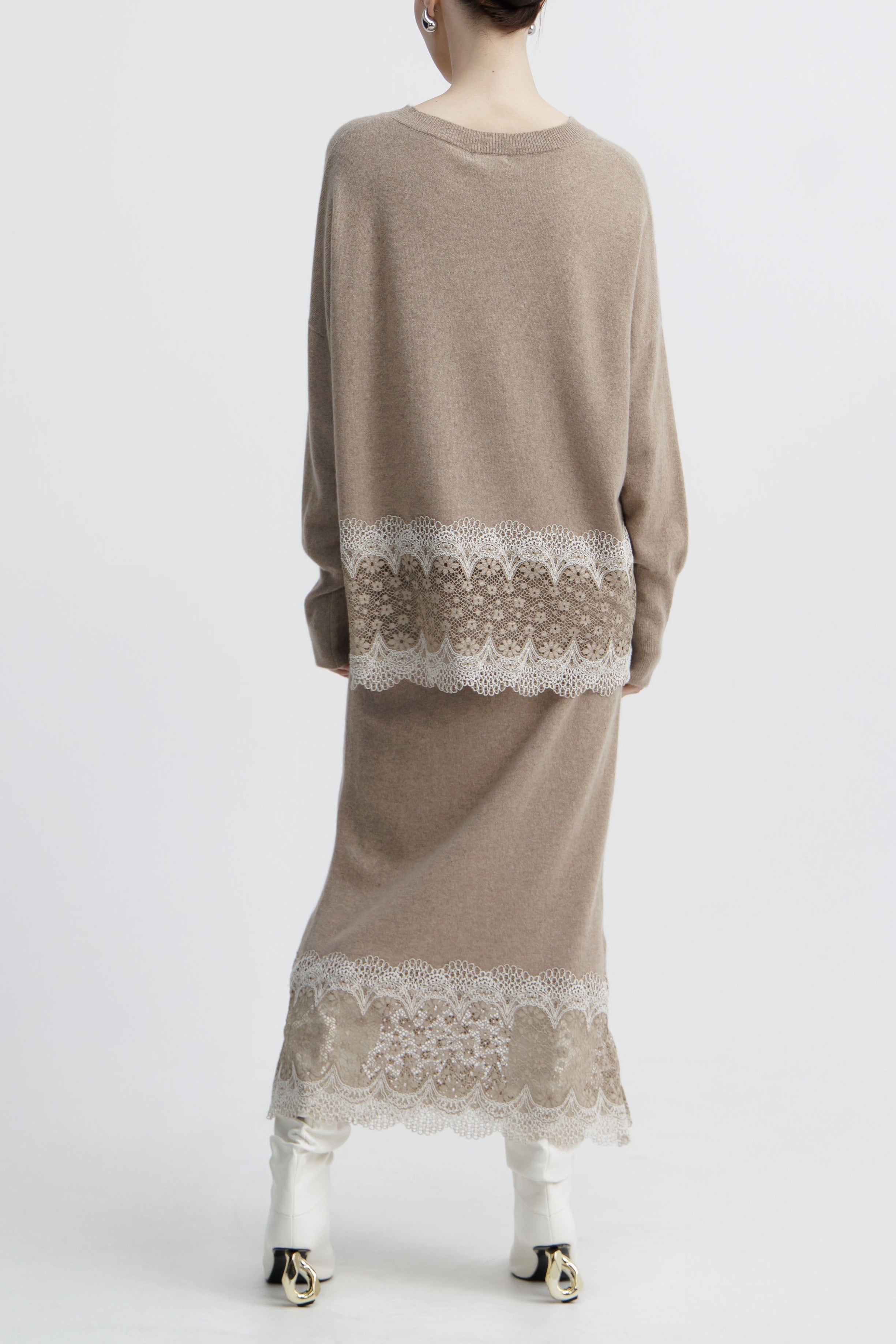 Warm Oat Ornate Lace Knit