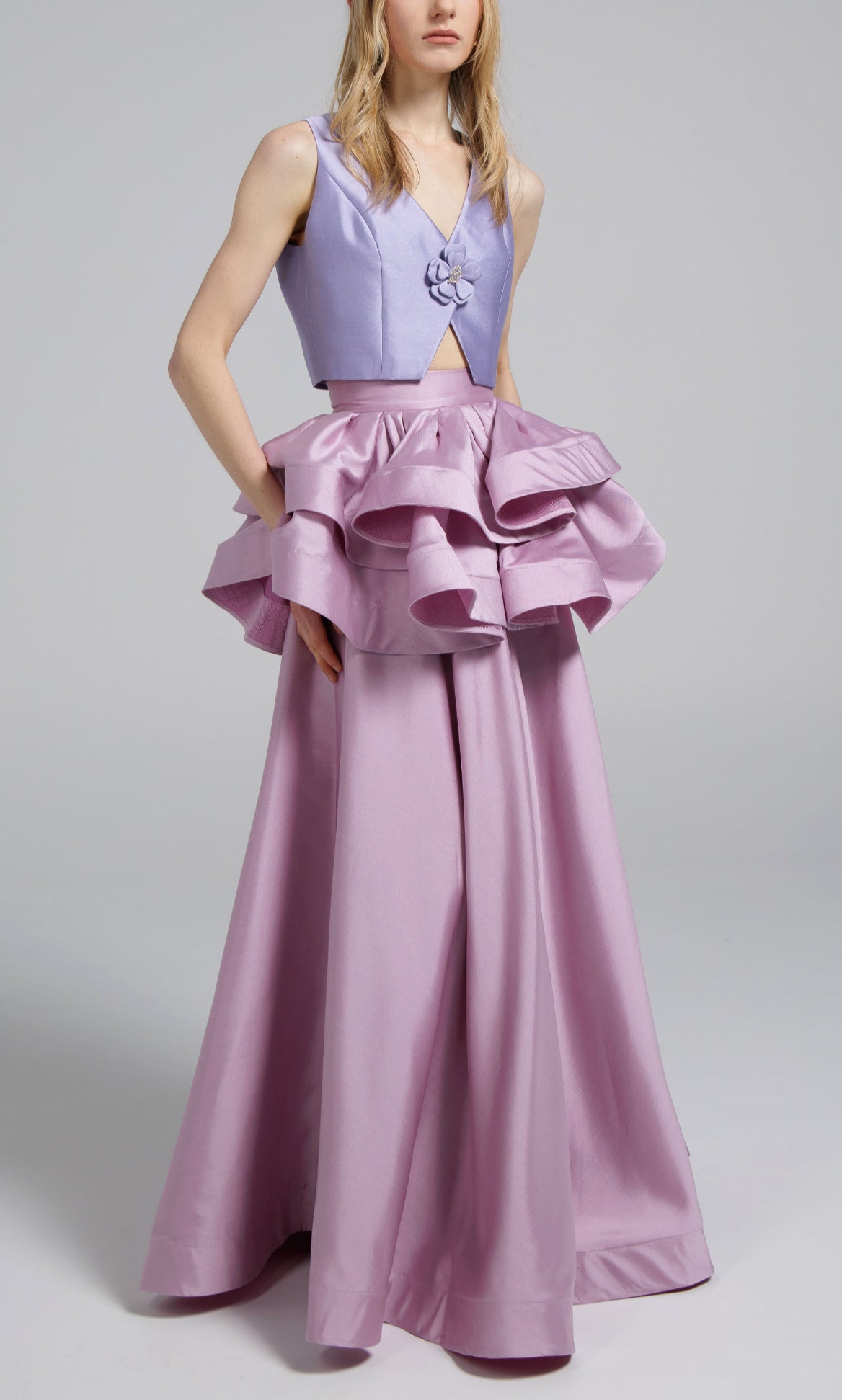 Purple Double Ruffle Skirt