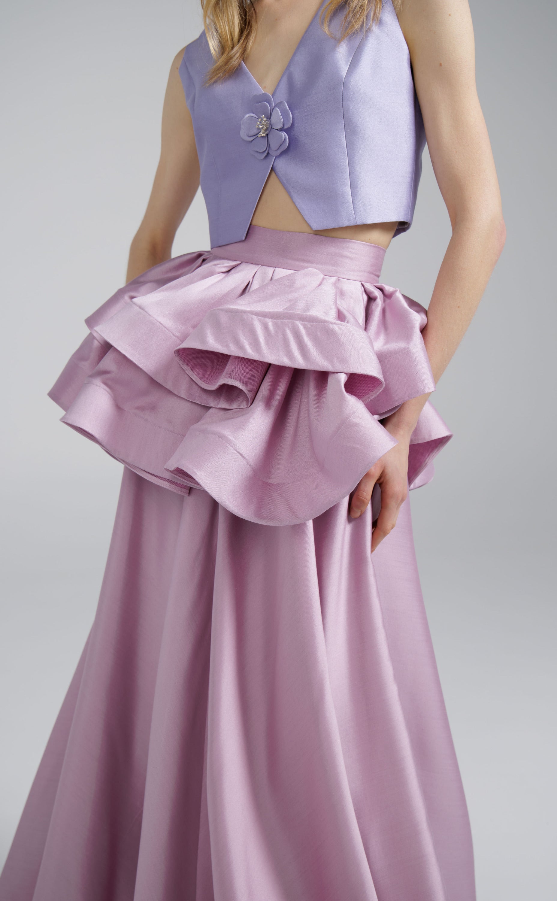 Purple Double Ruffle Skirt