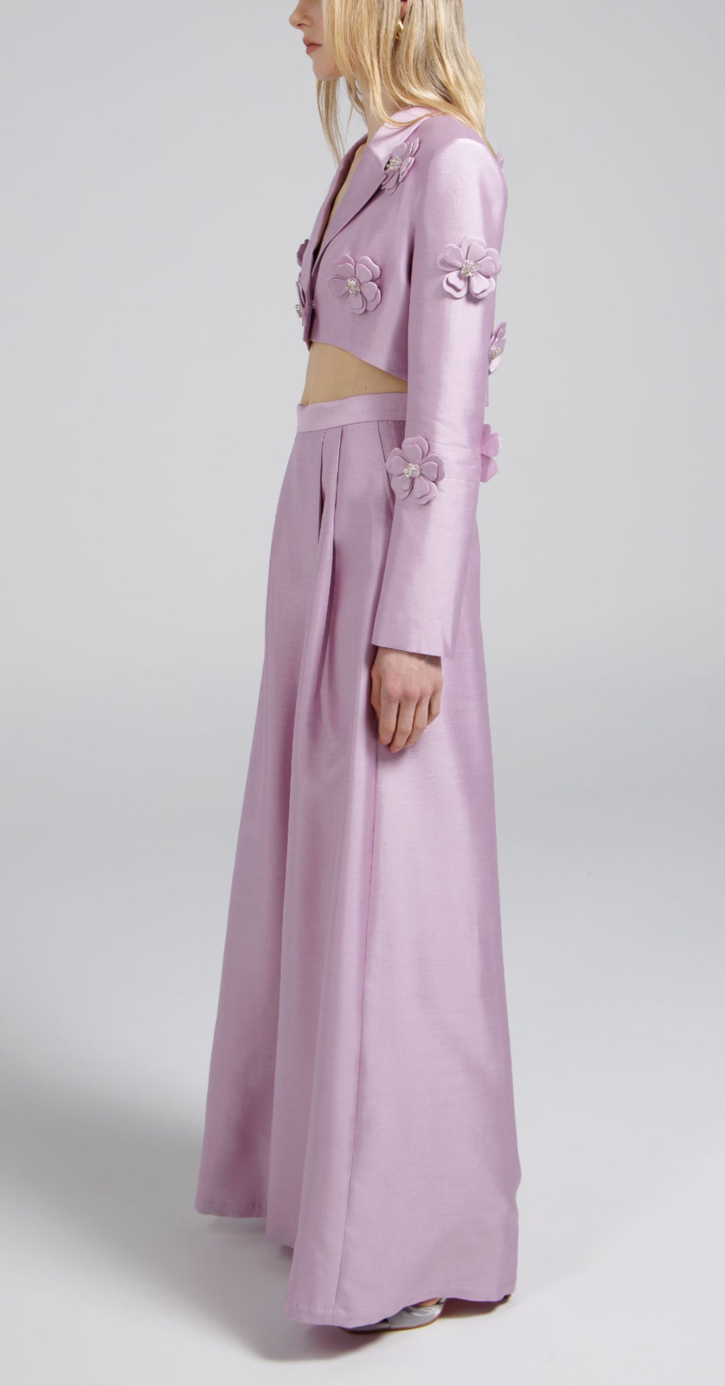 Purple Petal Cropped Blazer
