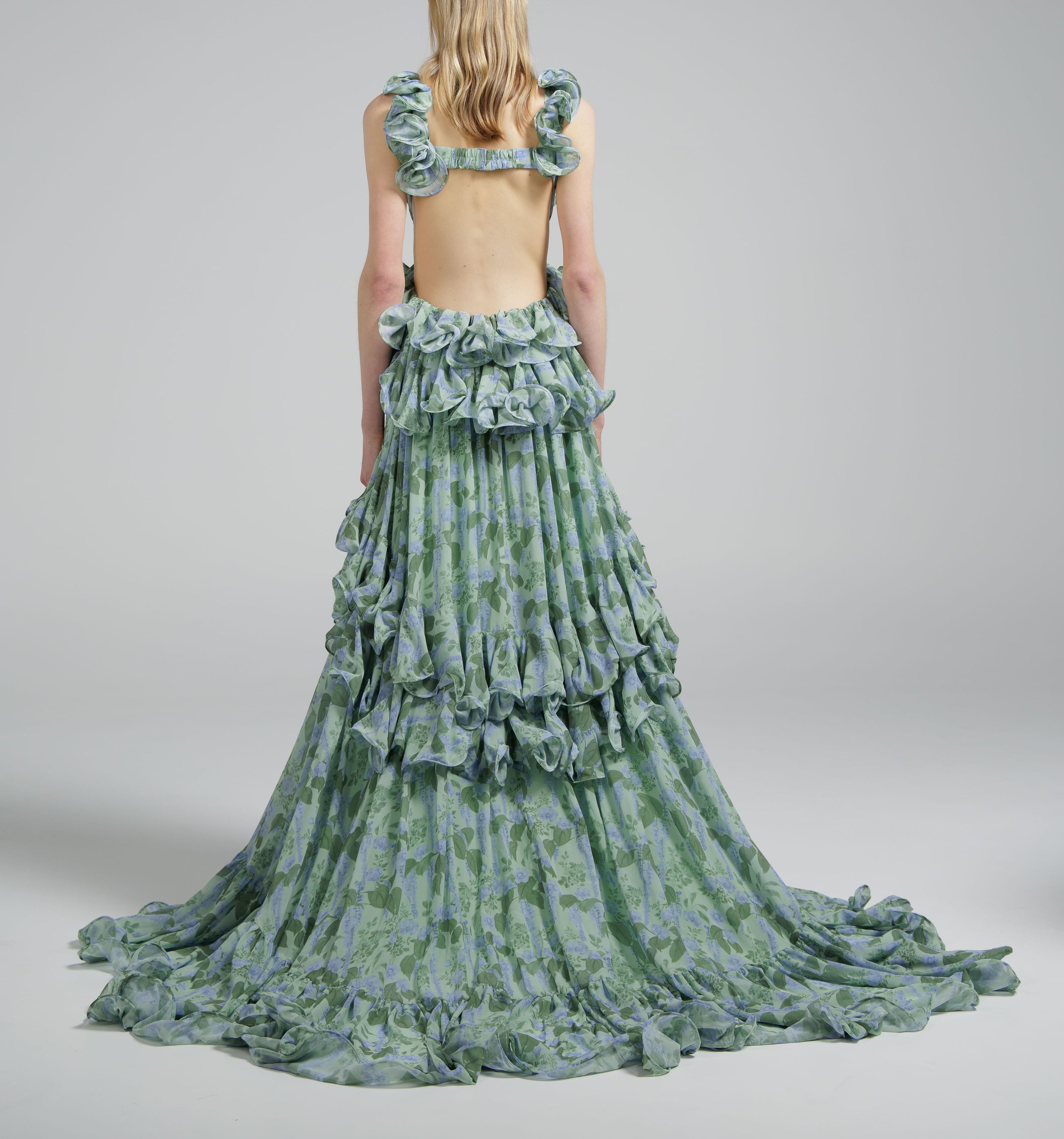 Floral Print Drift Plunge Gown