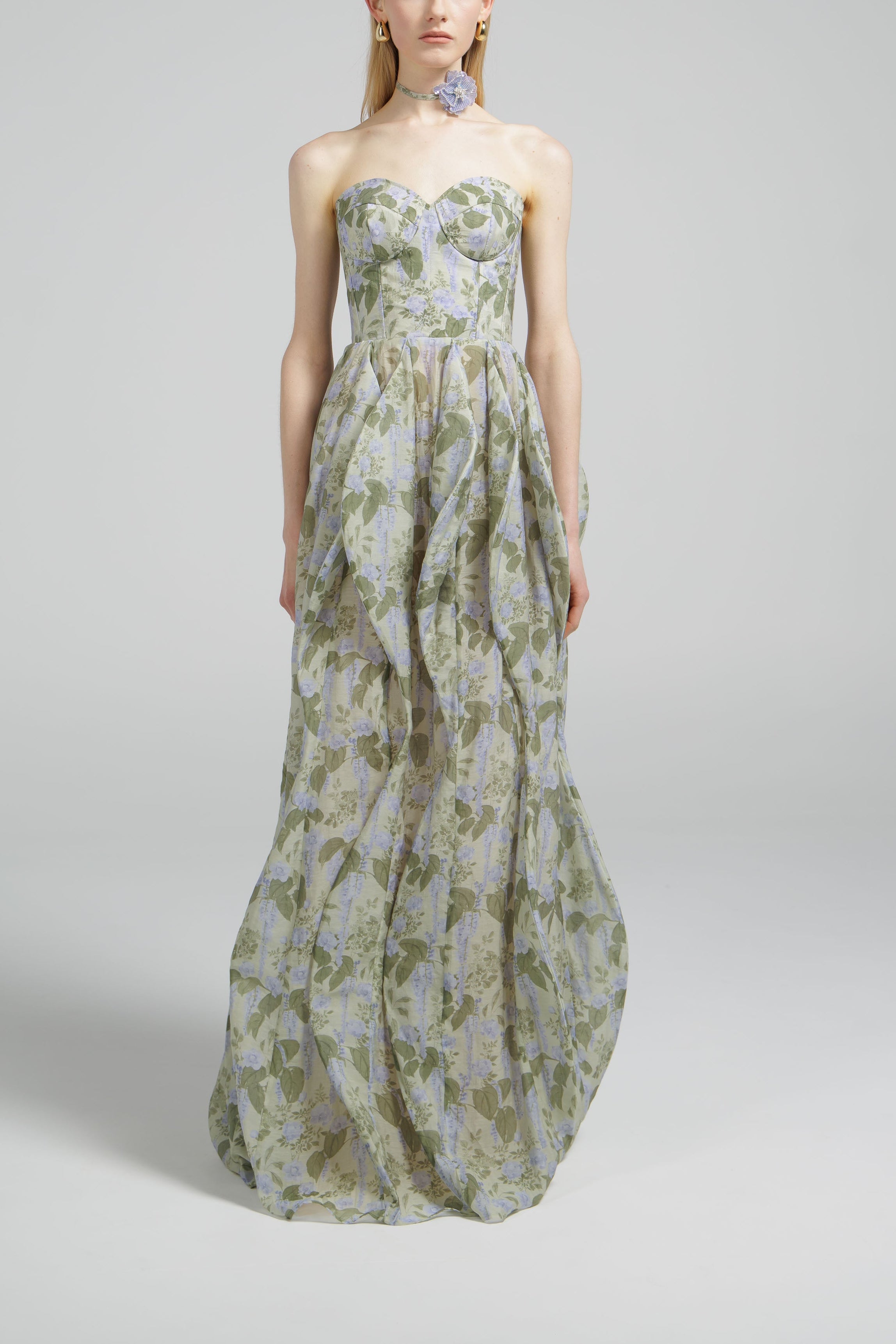 Garden Reverie Strapless Sweetheart Bodice Gown