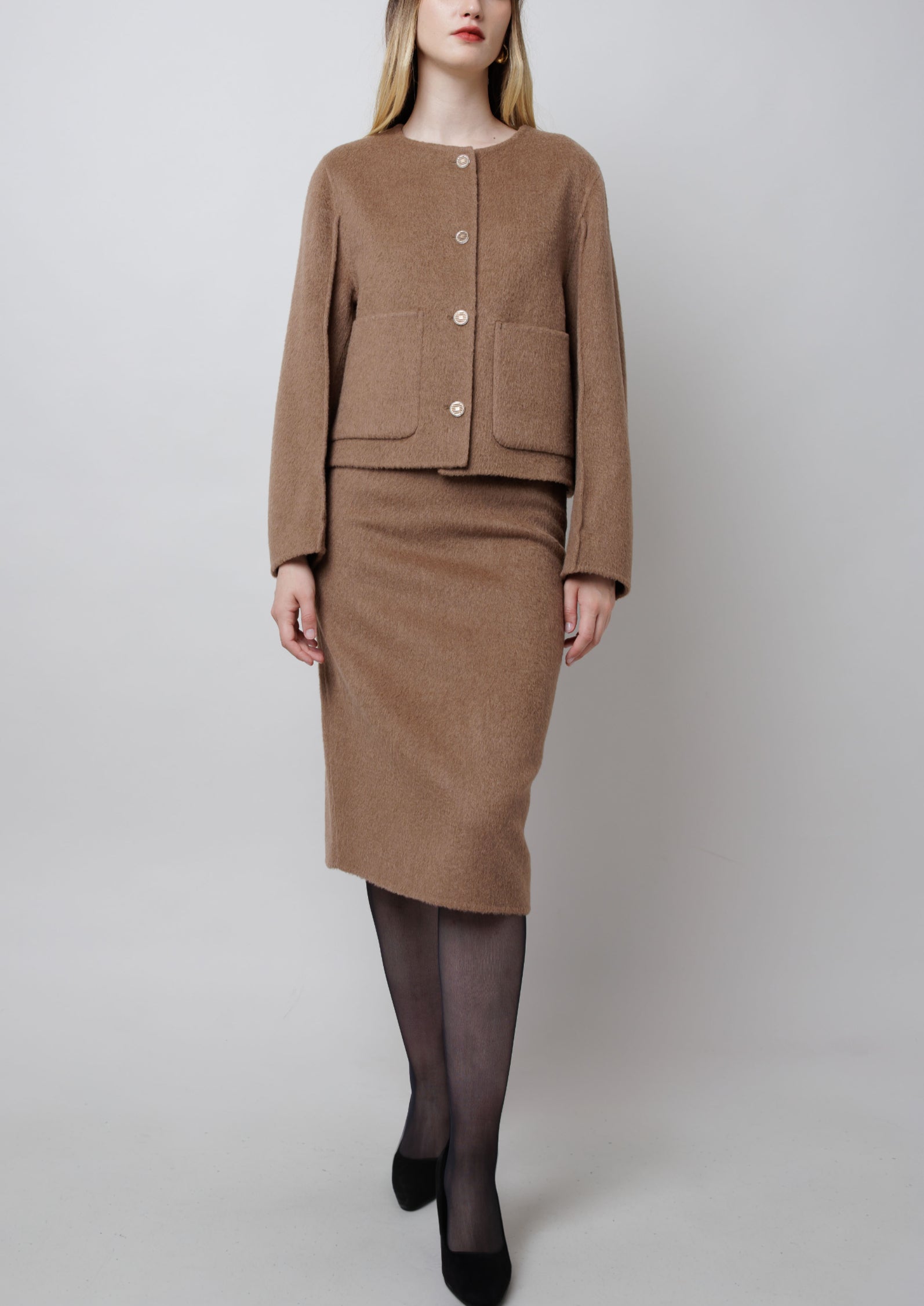 Cropped Camel Coat image 0