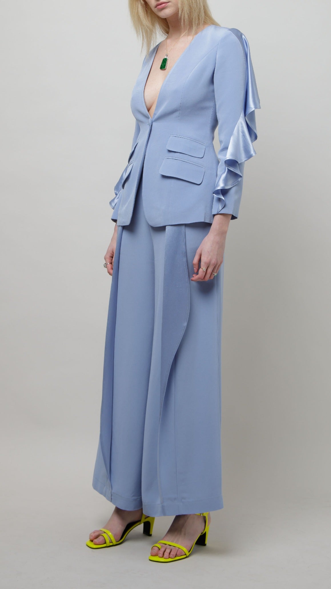 Signature Ruffle Suit Set in Powder Blue image 2