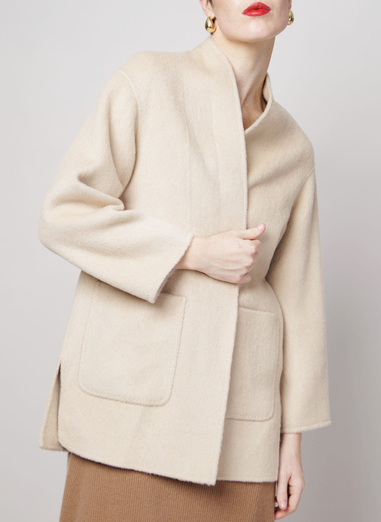 Belt Up Midi Coat in White image 1