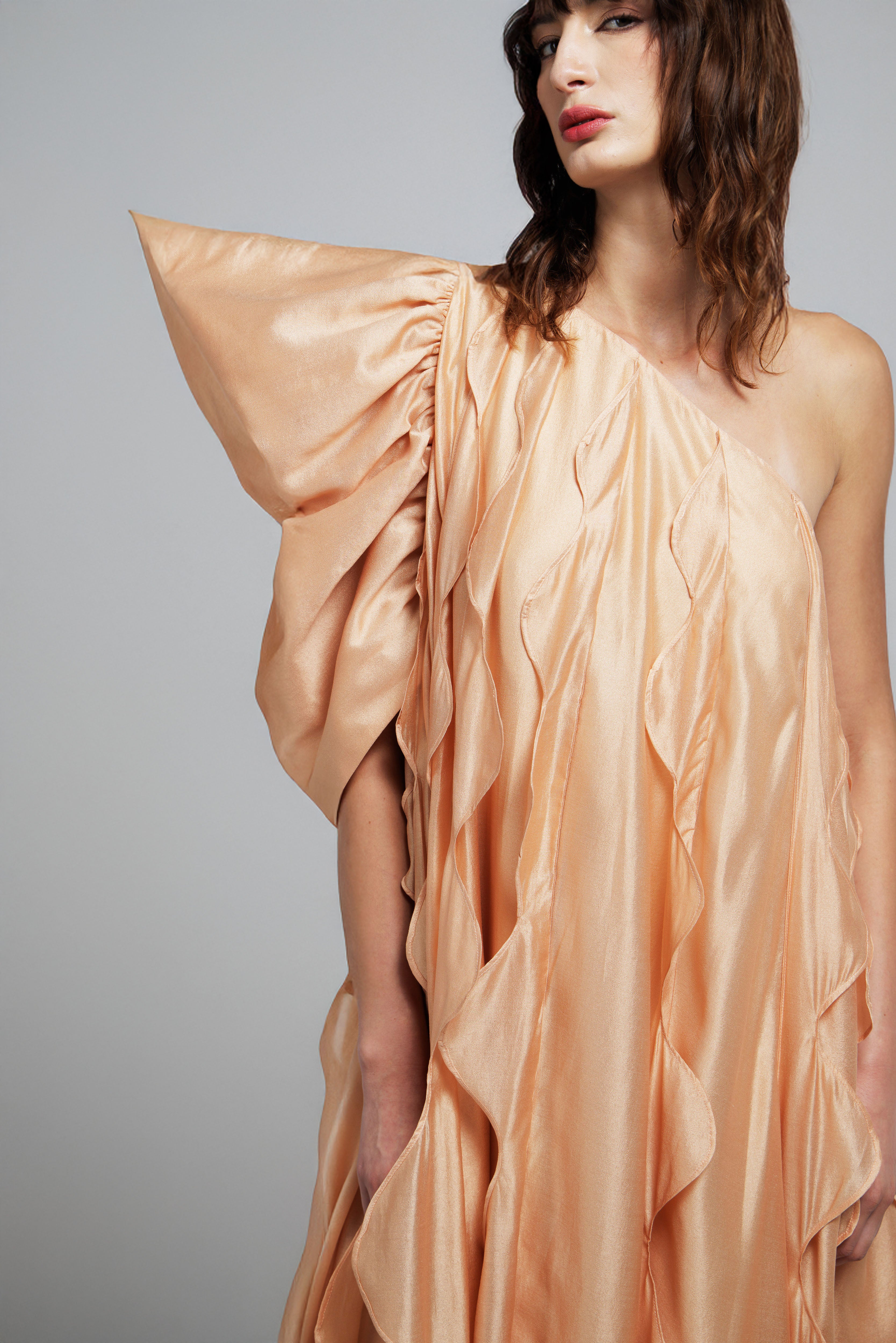Asymmetric Butterfly Sleeve Dress