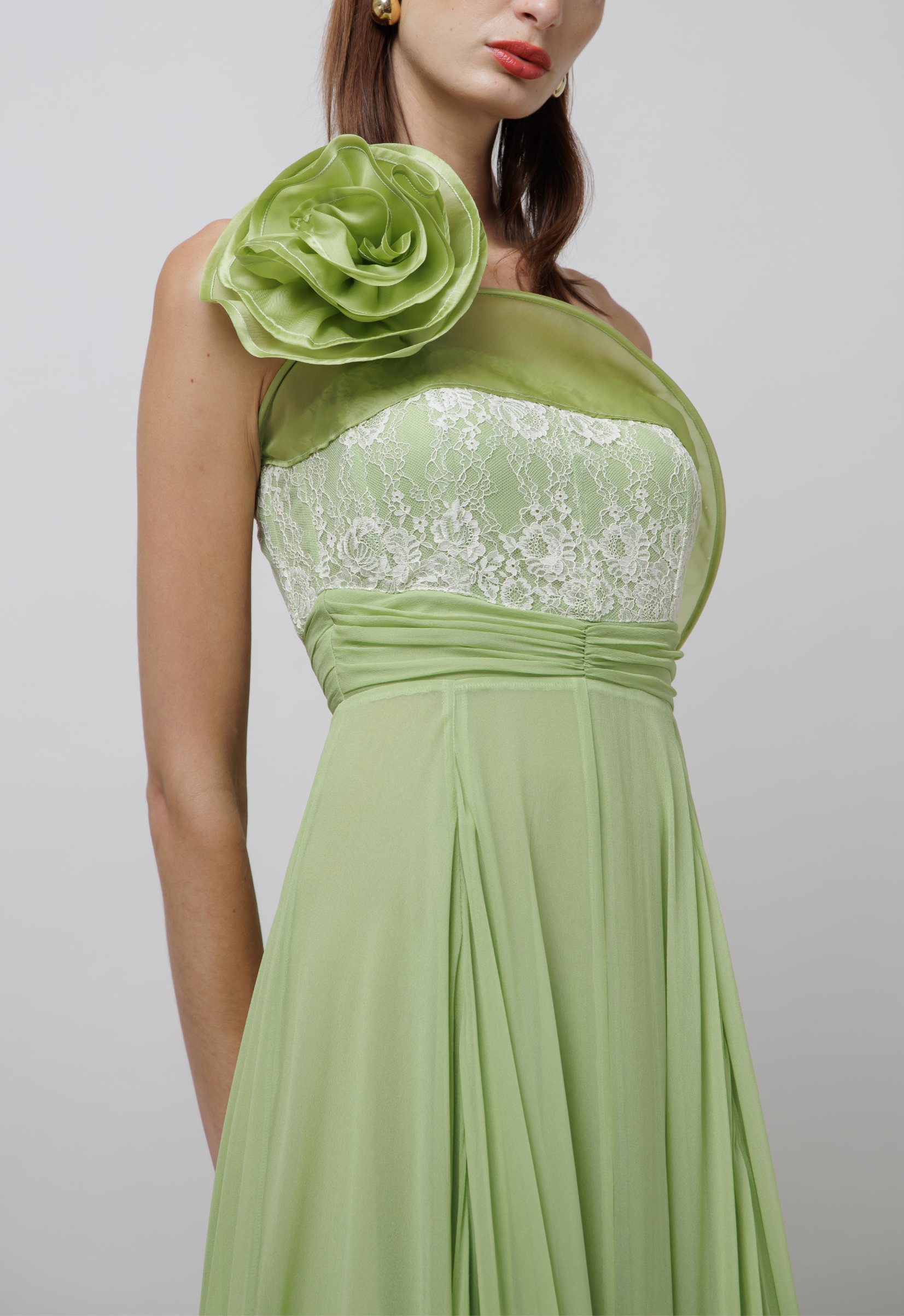 Lace Embellished Silk Dress image 1
