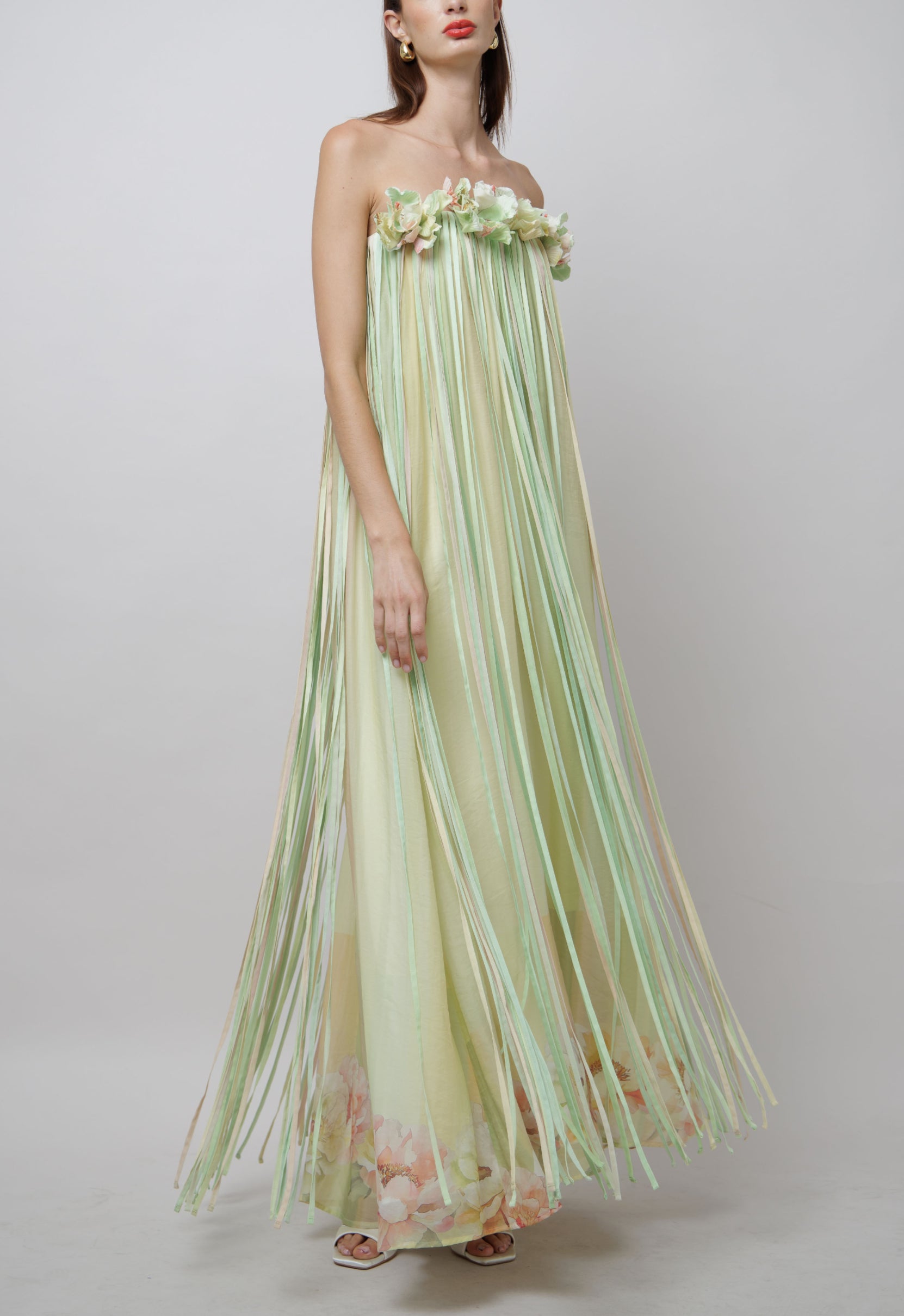 Fringed Floral Print Dress image 0