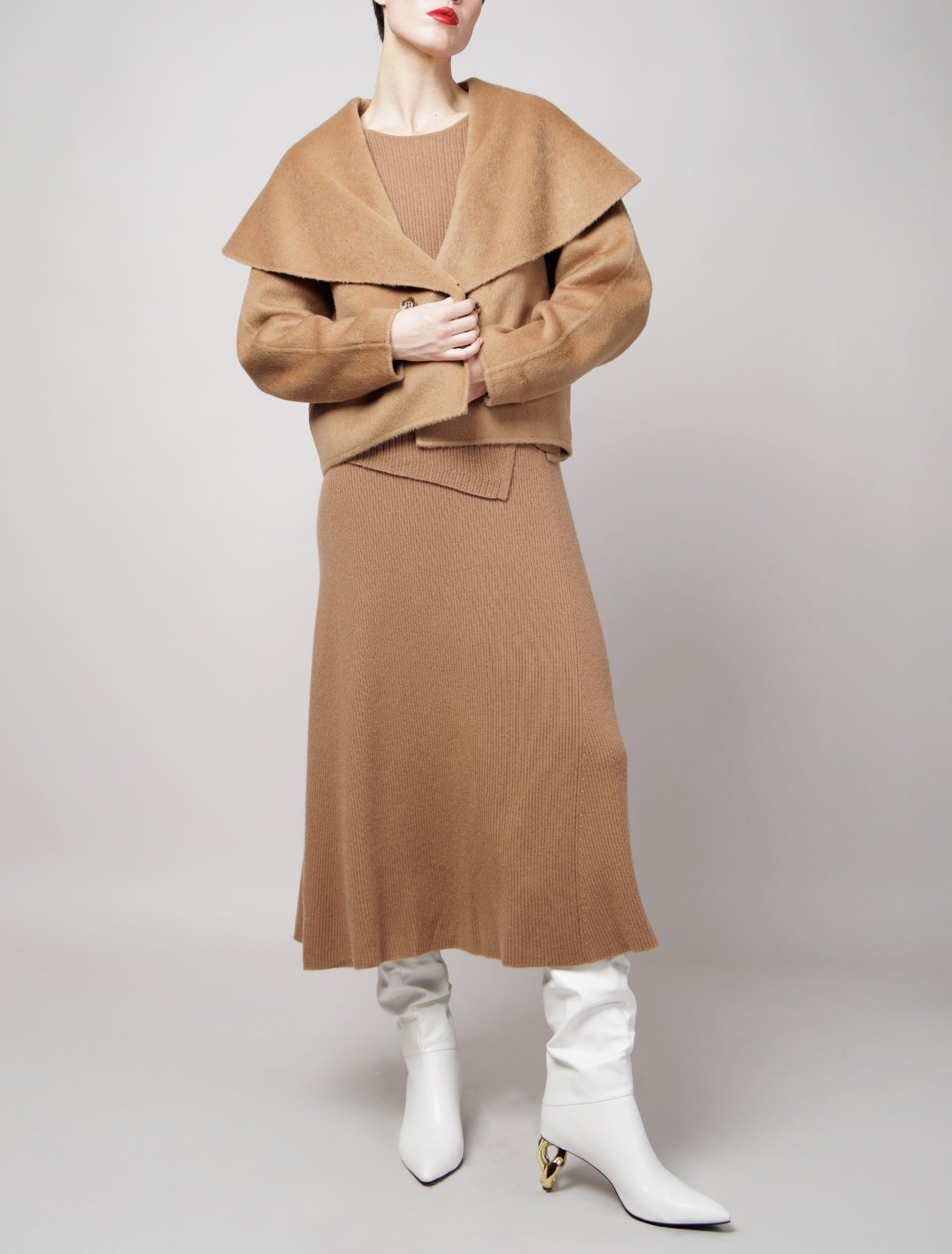 Cropped Shawl Collar Coat image 3
