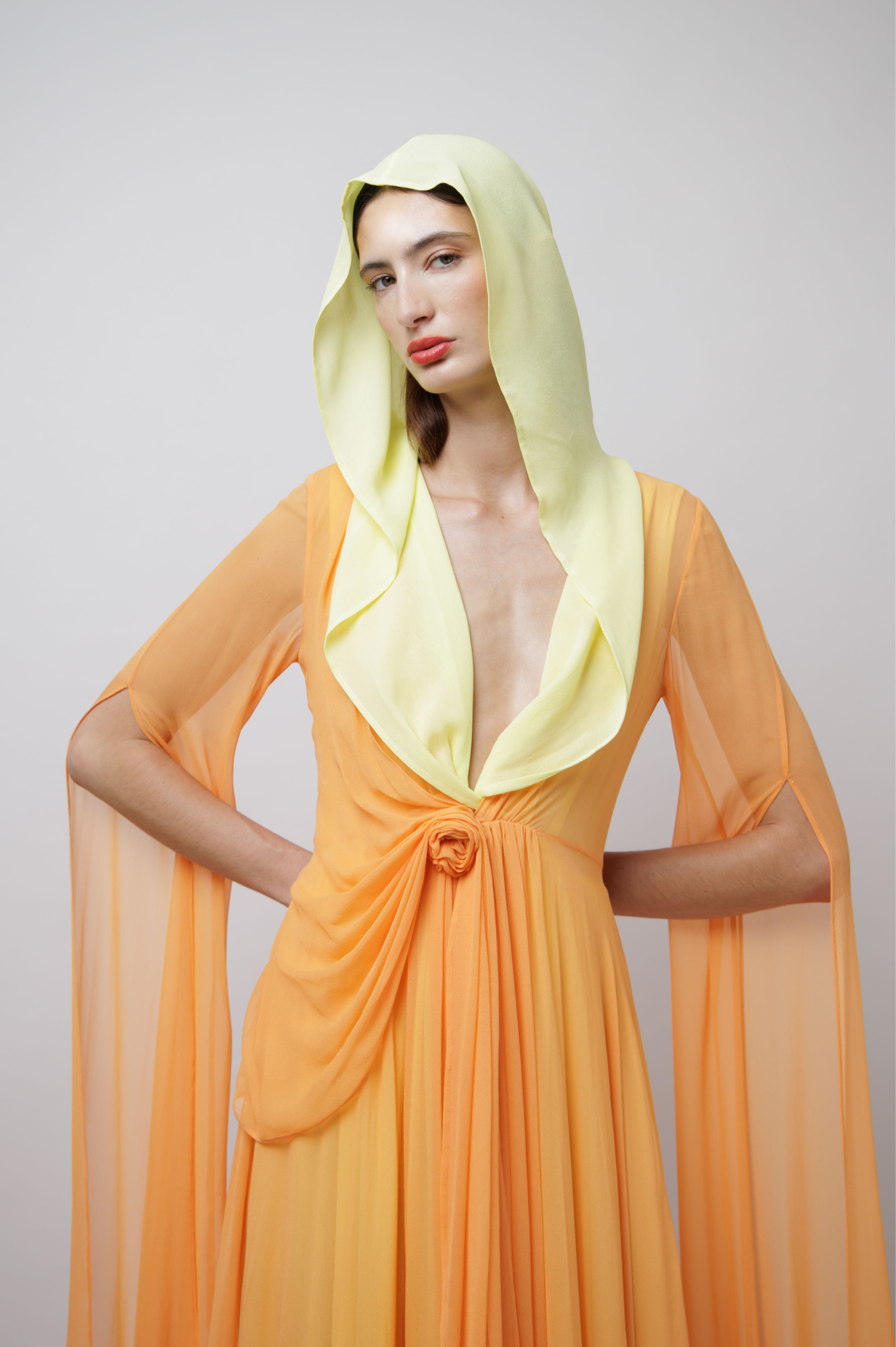 Draped two-tone gown image 3