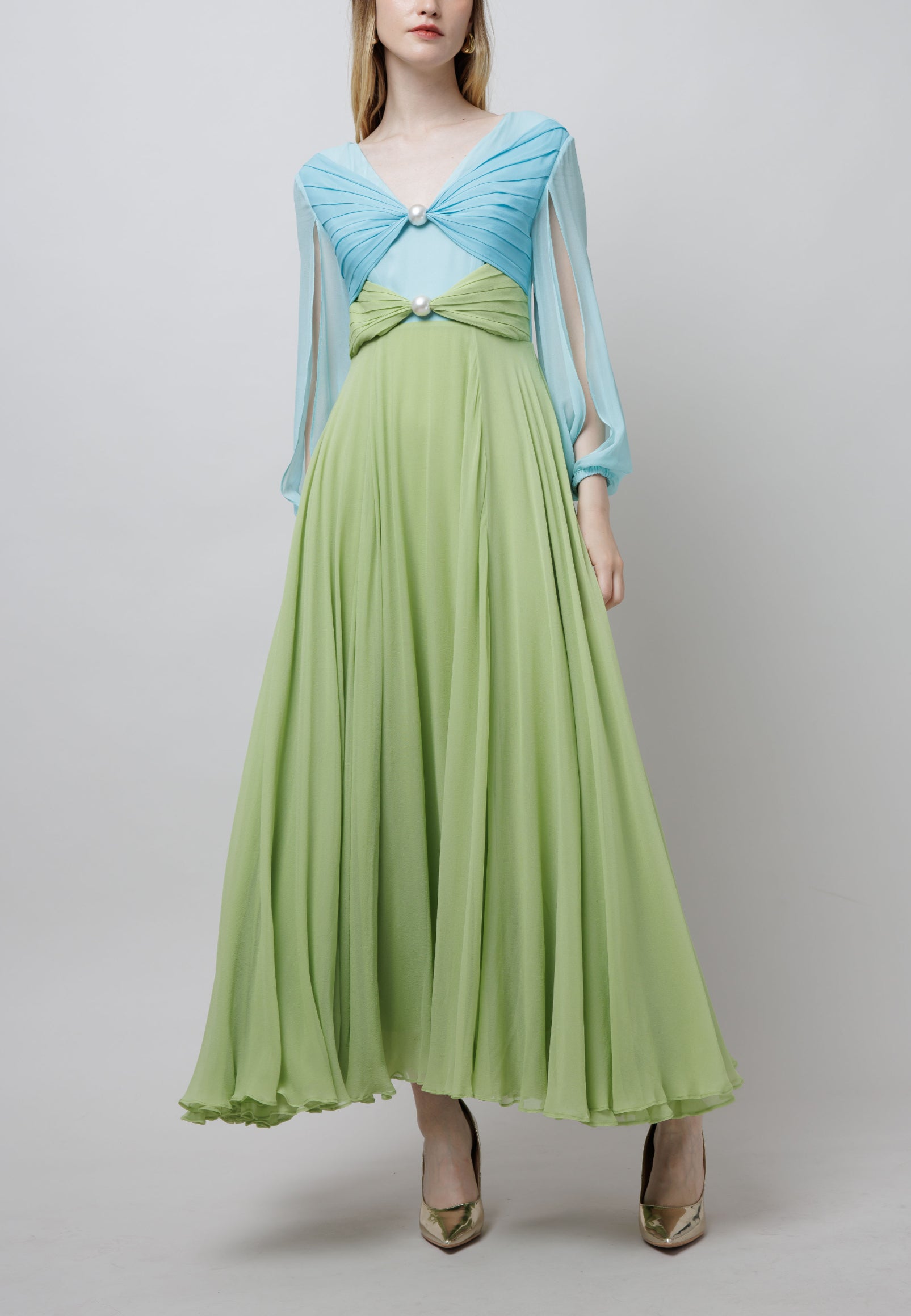 Pearl Clasped Silk Dress image 0