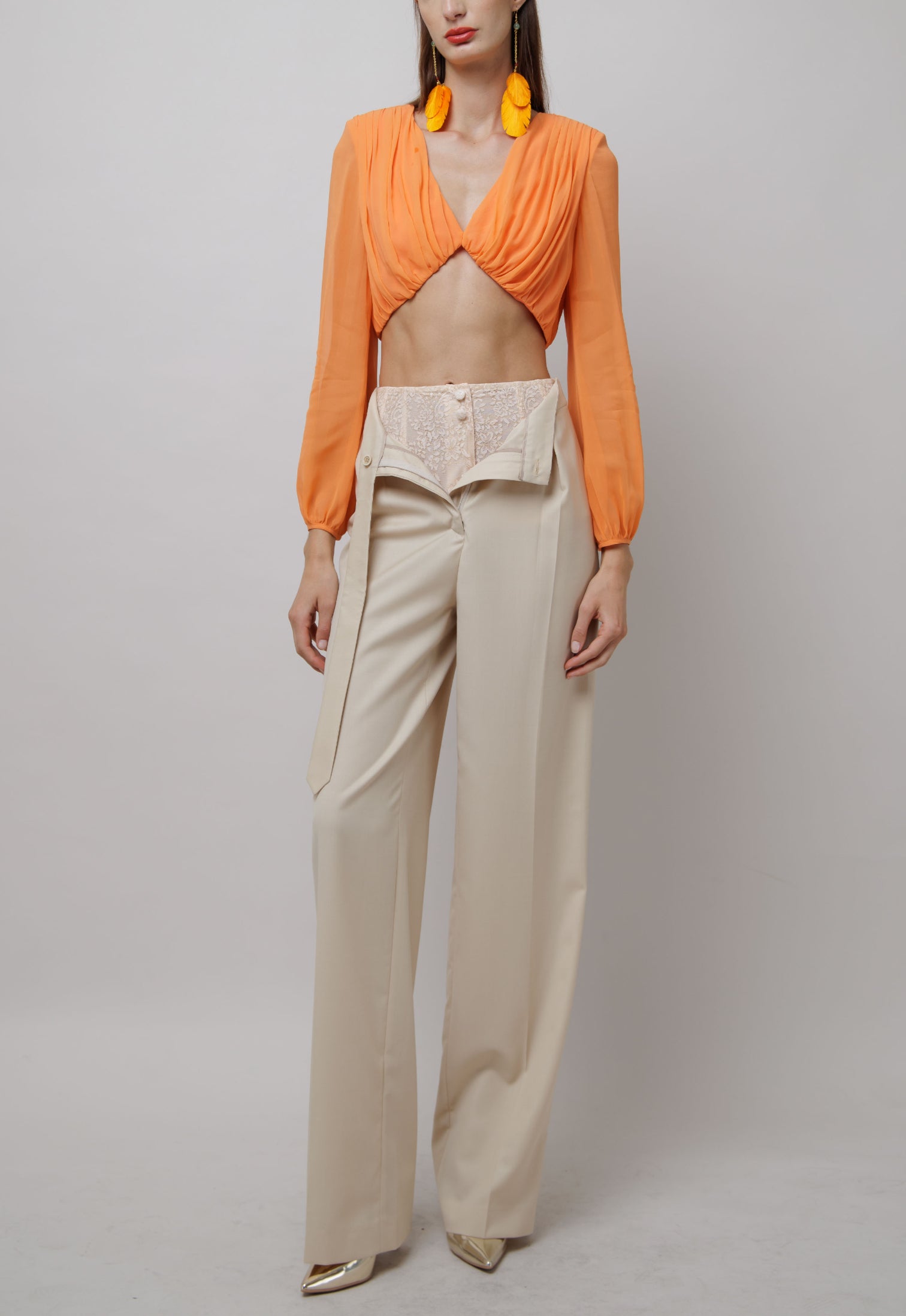 Draped Silk Crop Top image 1