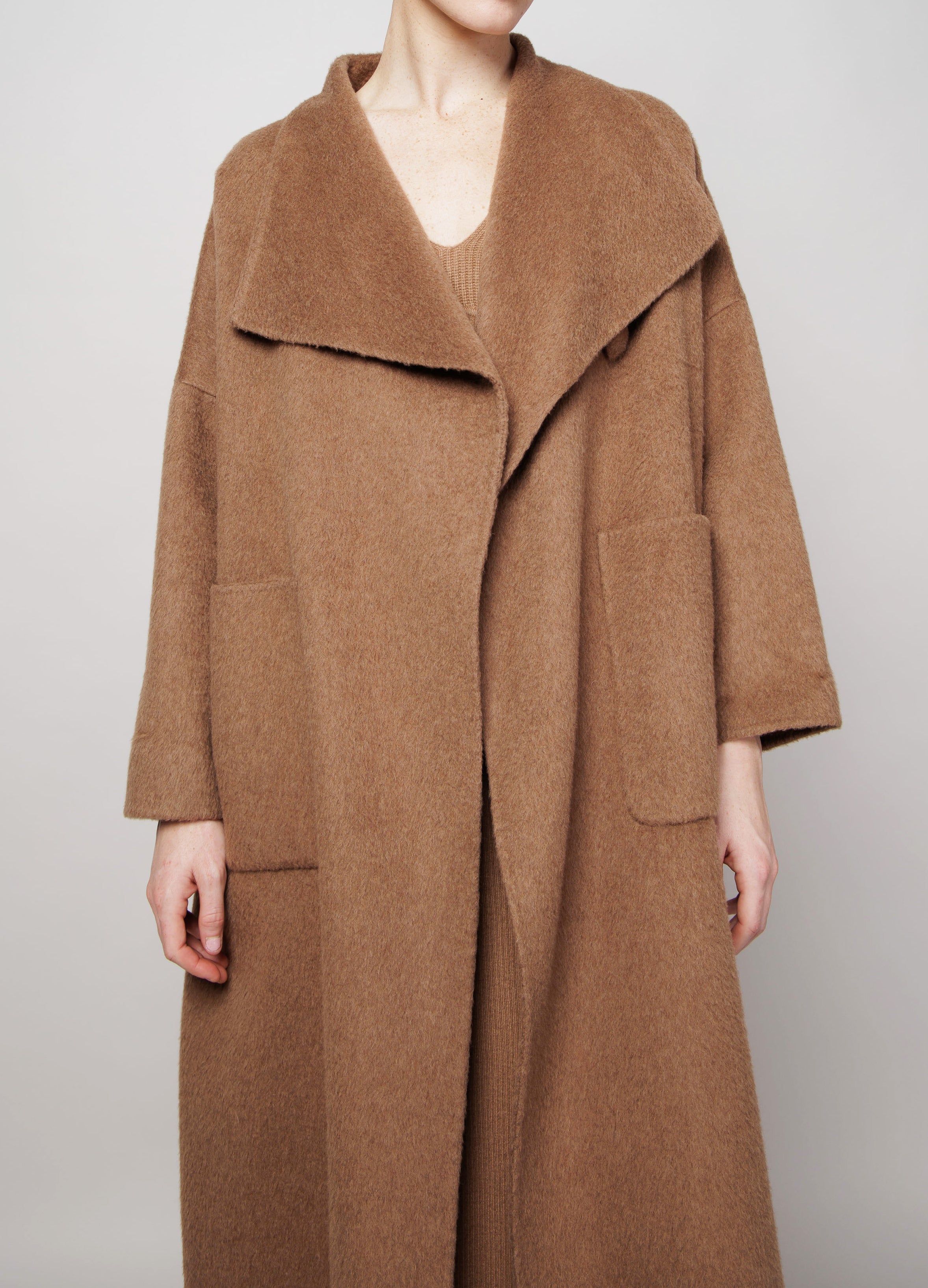 Oversized Pockets Camel Coat image 3