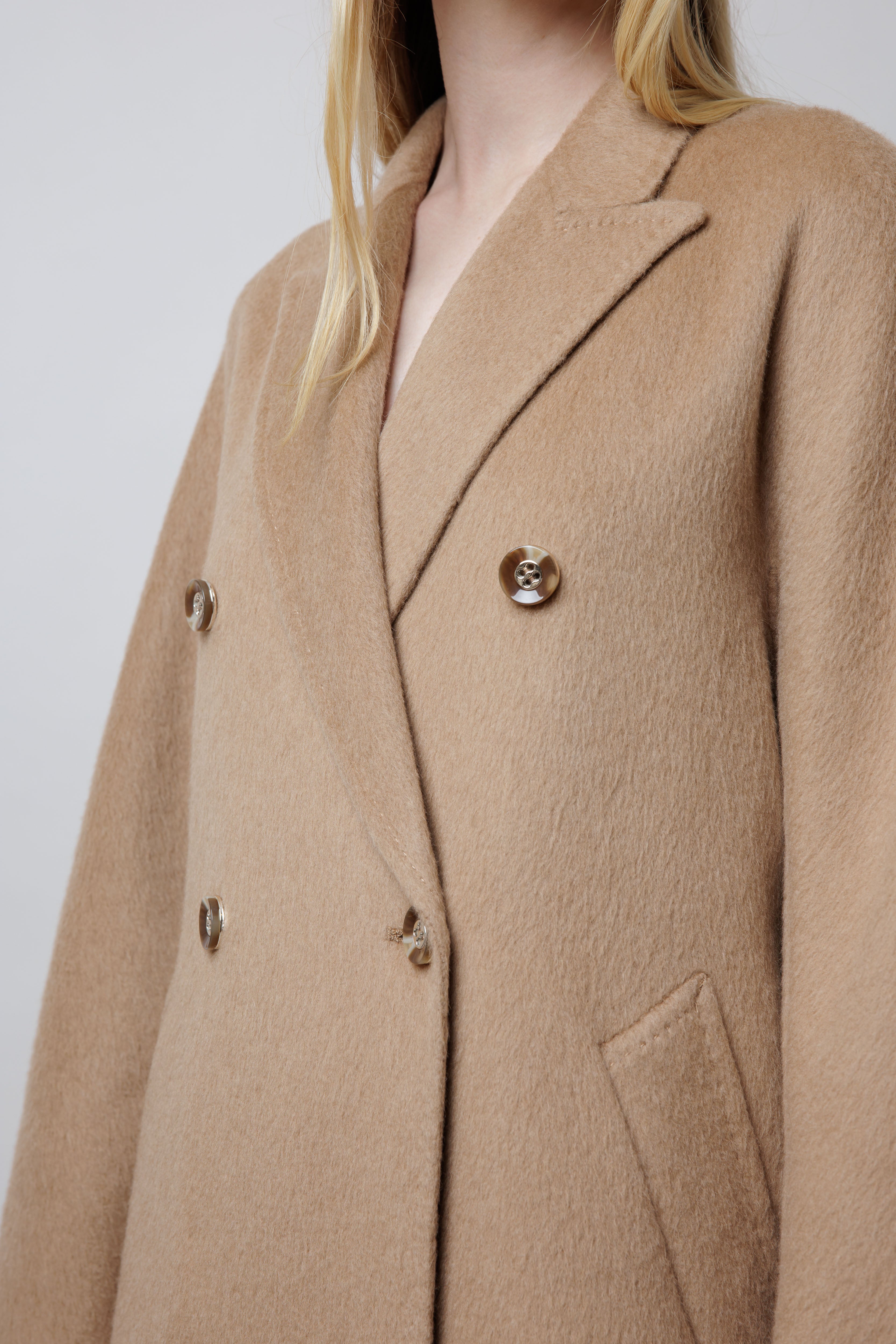 A-Line Camel Coat With Belt image 3