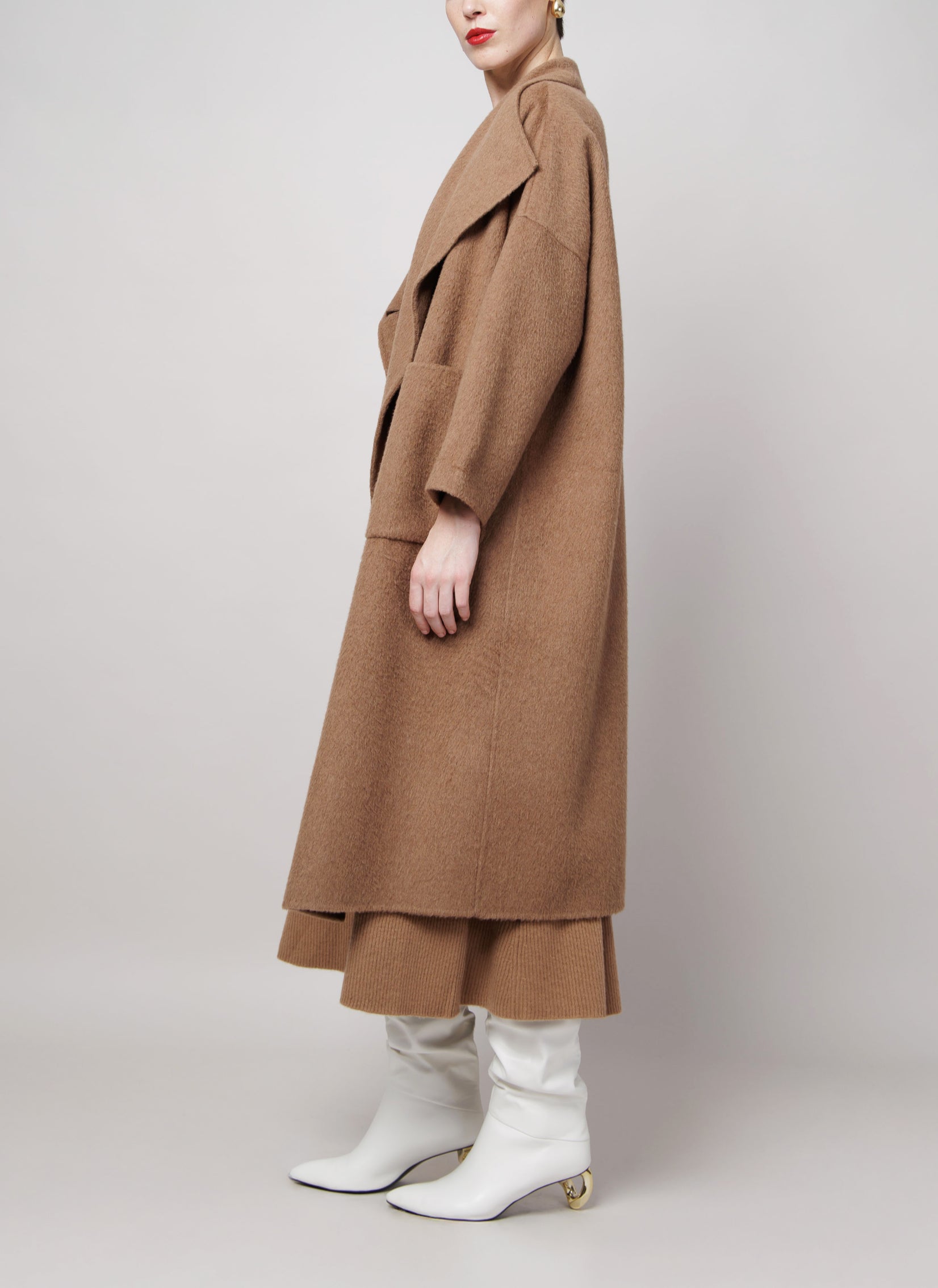 Oversized Pockets Camel Coat image 4