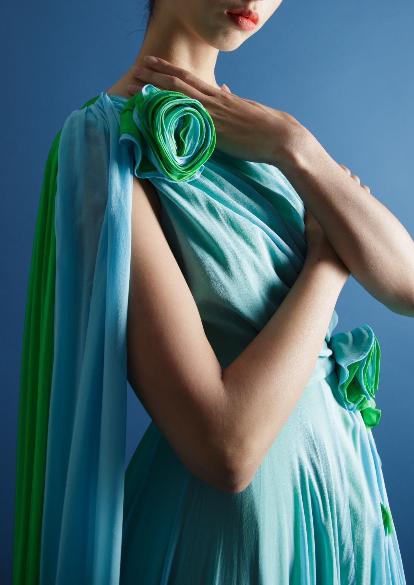 Asymmetrical Gathered Silk Dress image 0