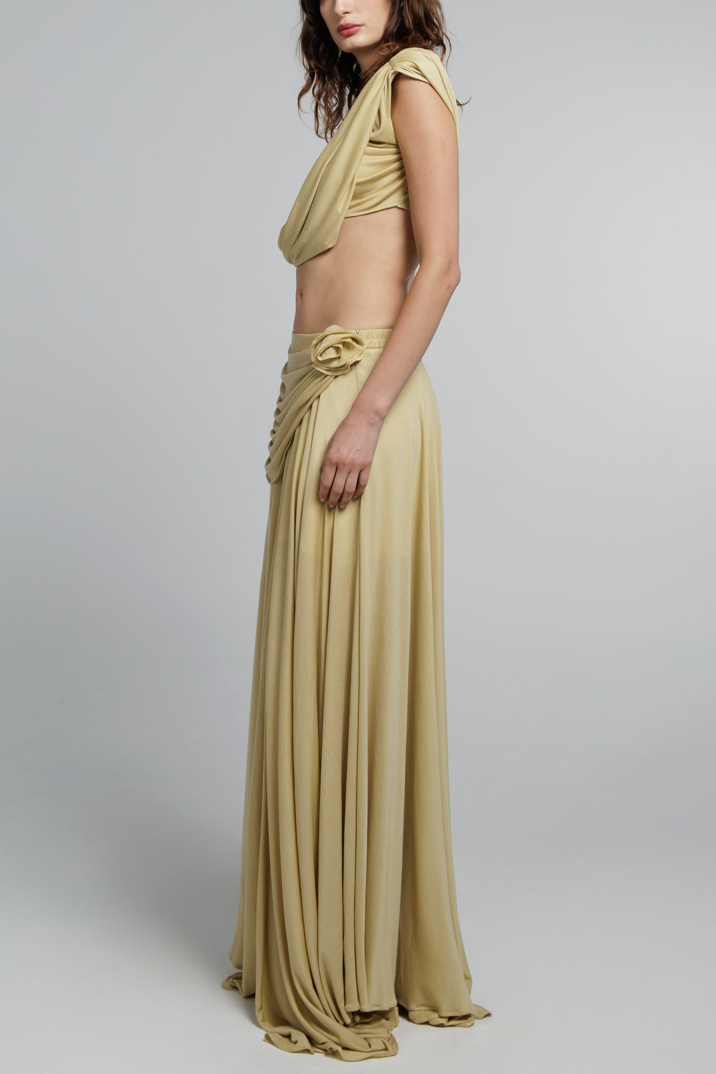 Draped High Neck Top