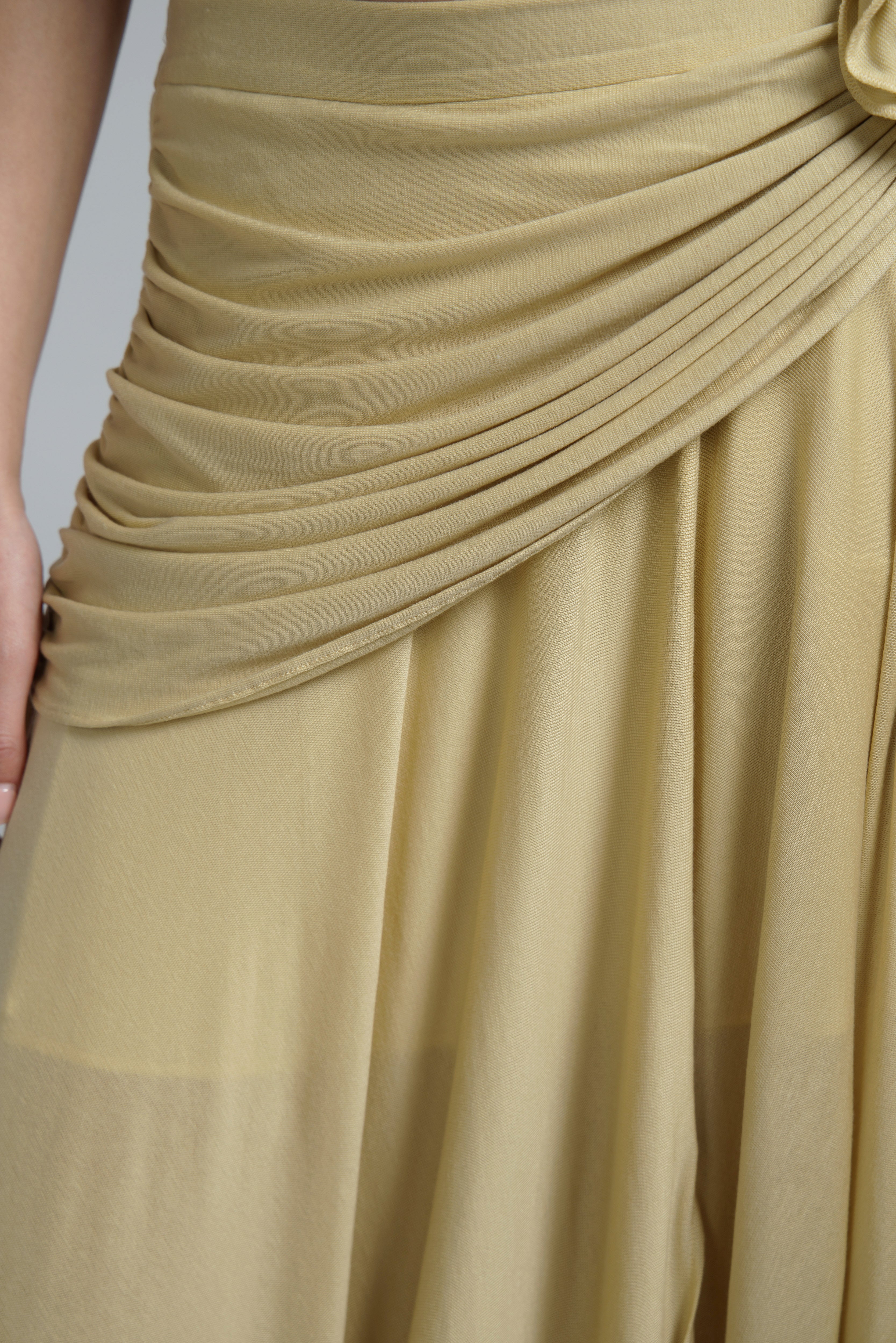 Draped Rose Maxi Skirt