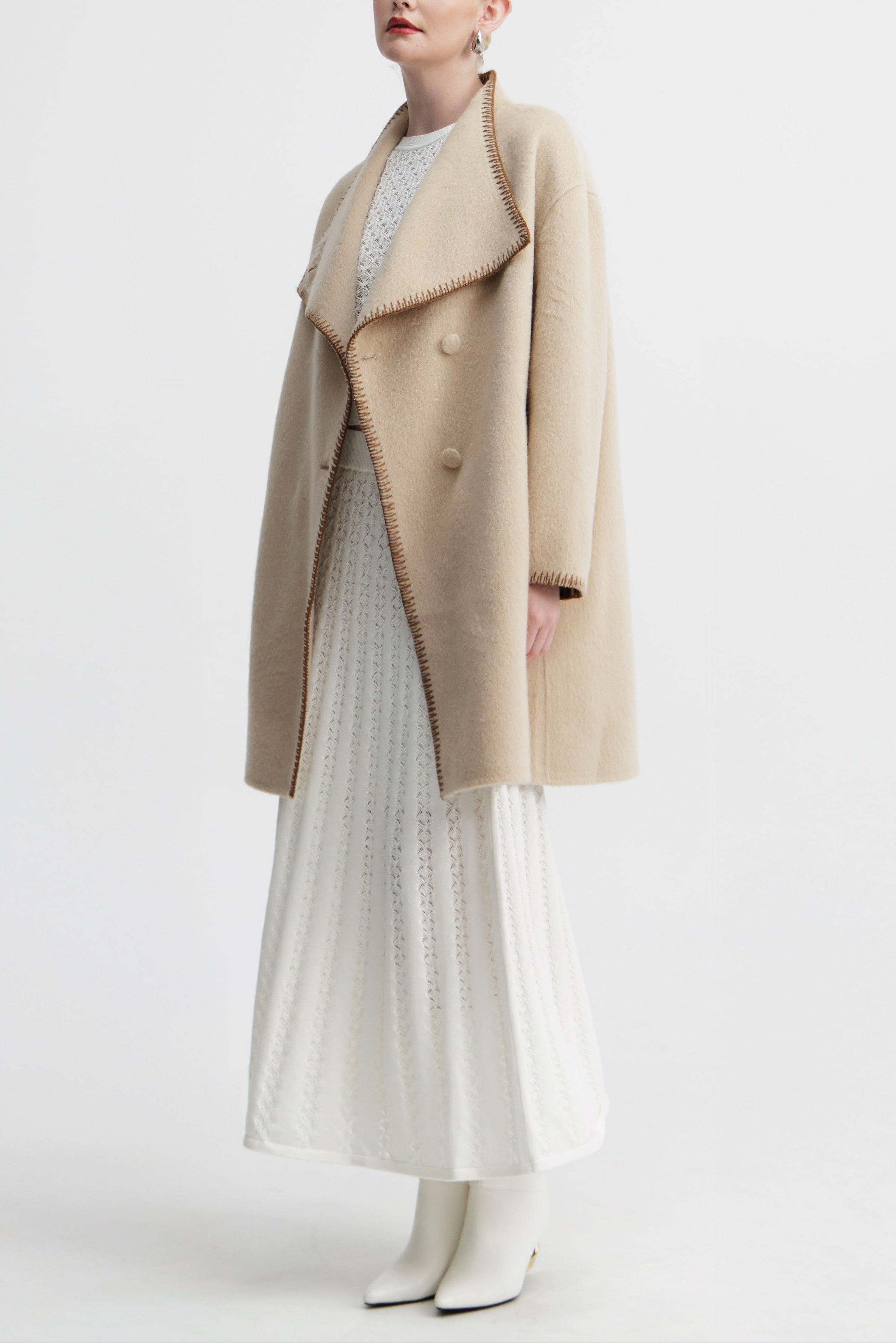 Sienna Ecru Straight Coat