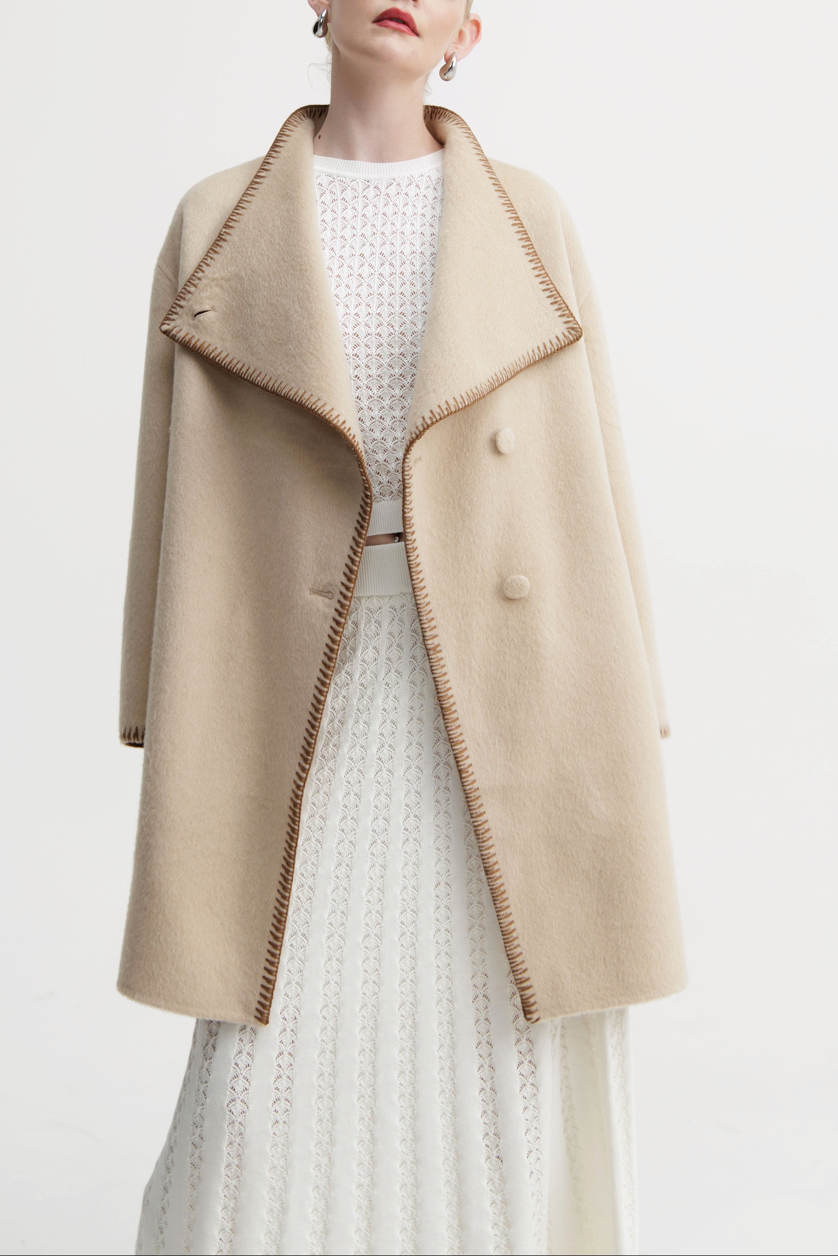 Sienna Ecru Straight Coat