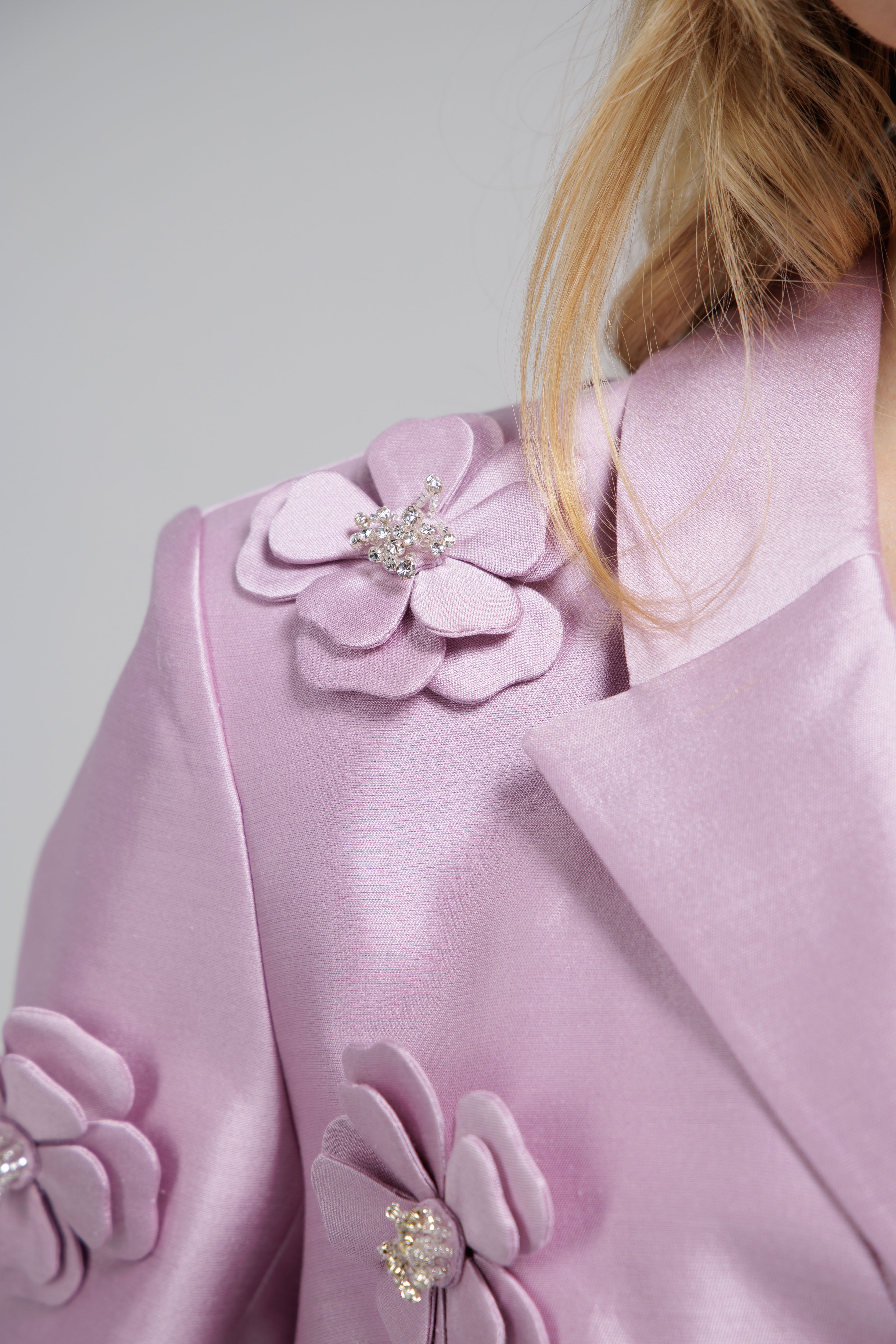 Purple Petal Cropped Blazer