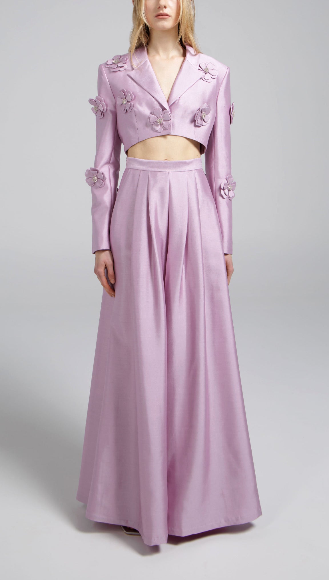 Purple Petal Cropped Blazer