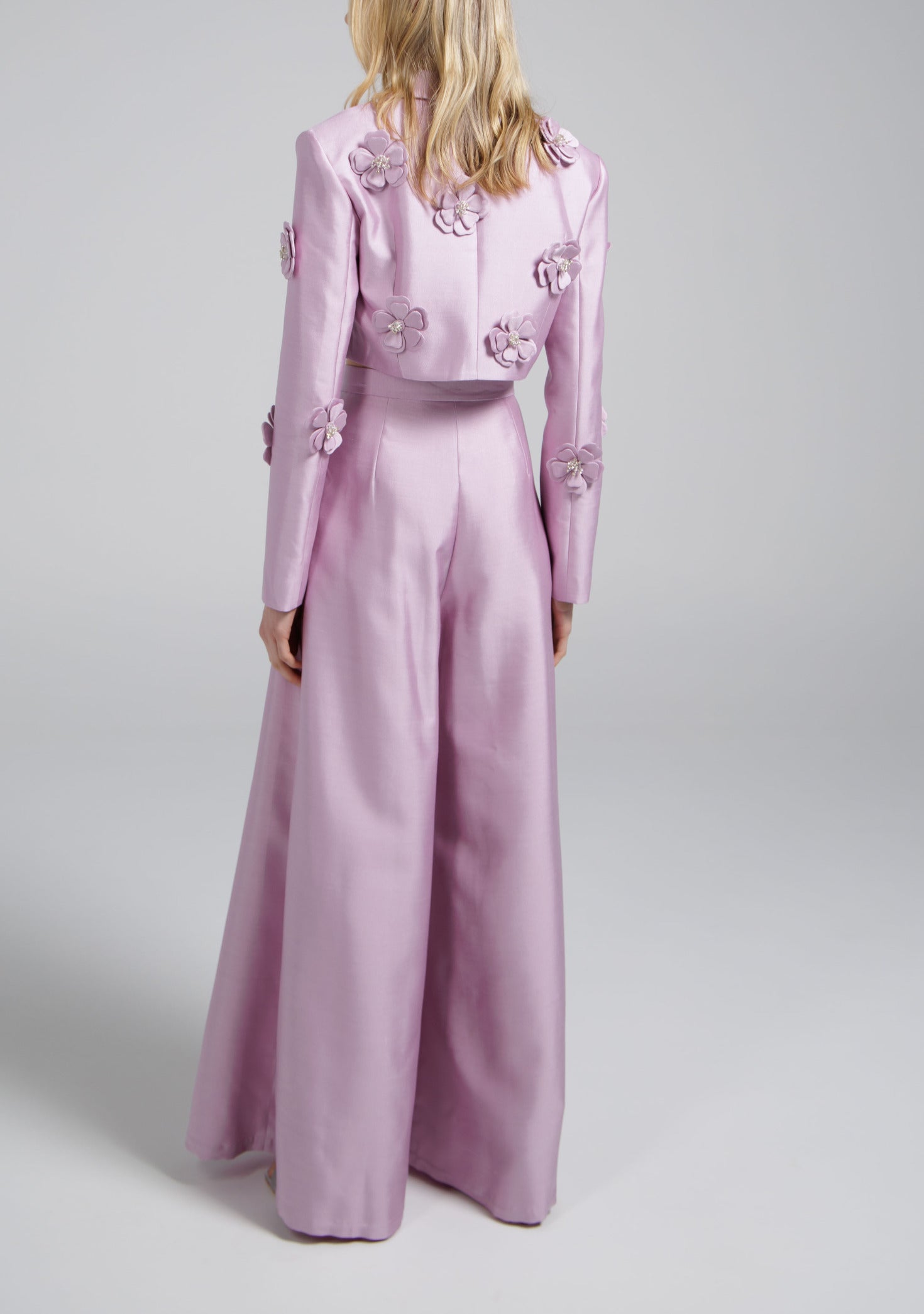 Purple High Waist Wide Leg Pant