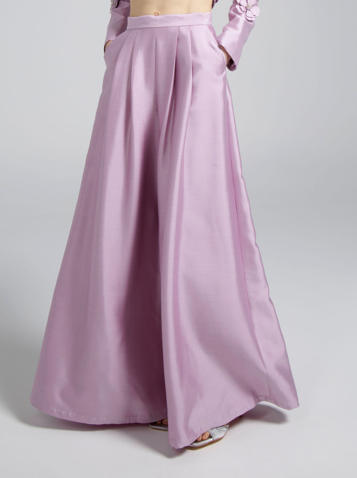 Purple High Waist Wide Leg Pant