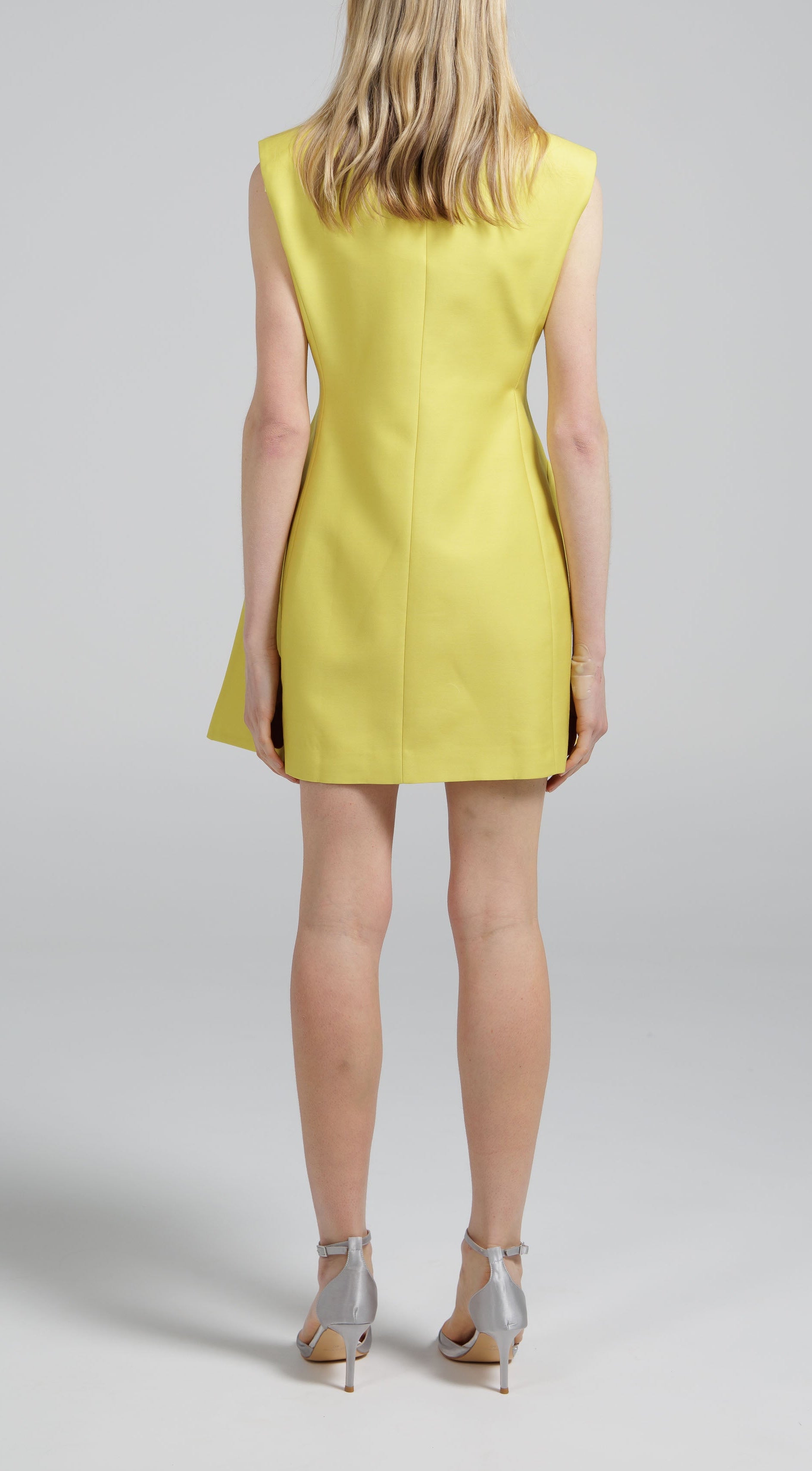 Yellow Sculpted Blazer Dress