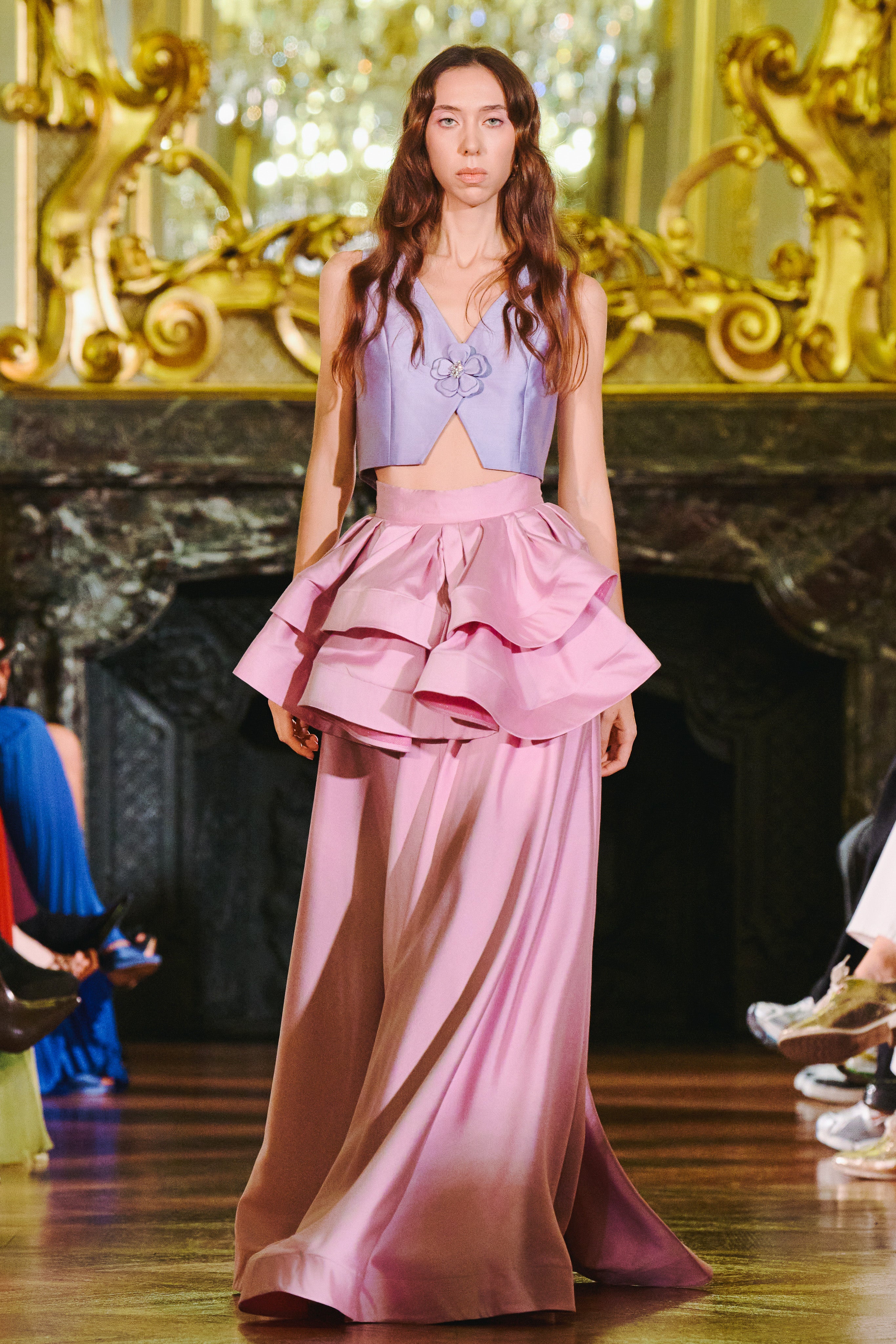 Purple Double Ruffle Skirt
