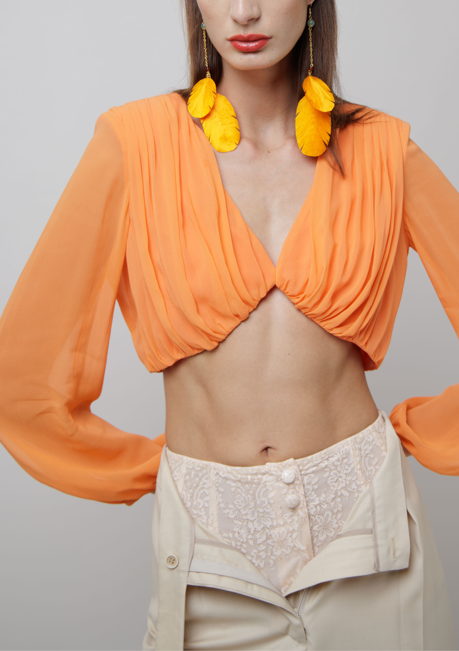 Draped Silk Crop Top image 0
