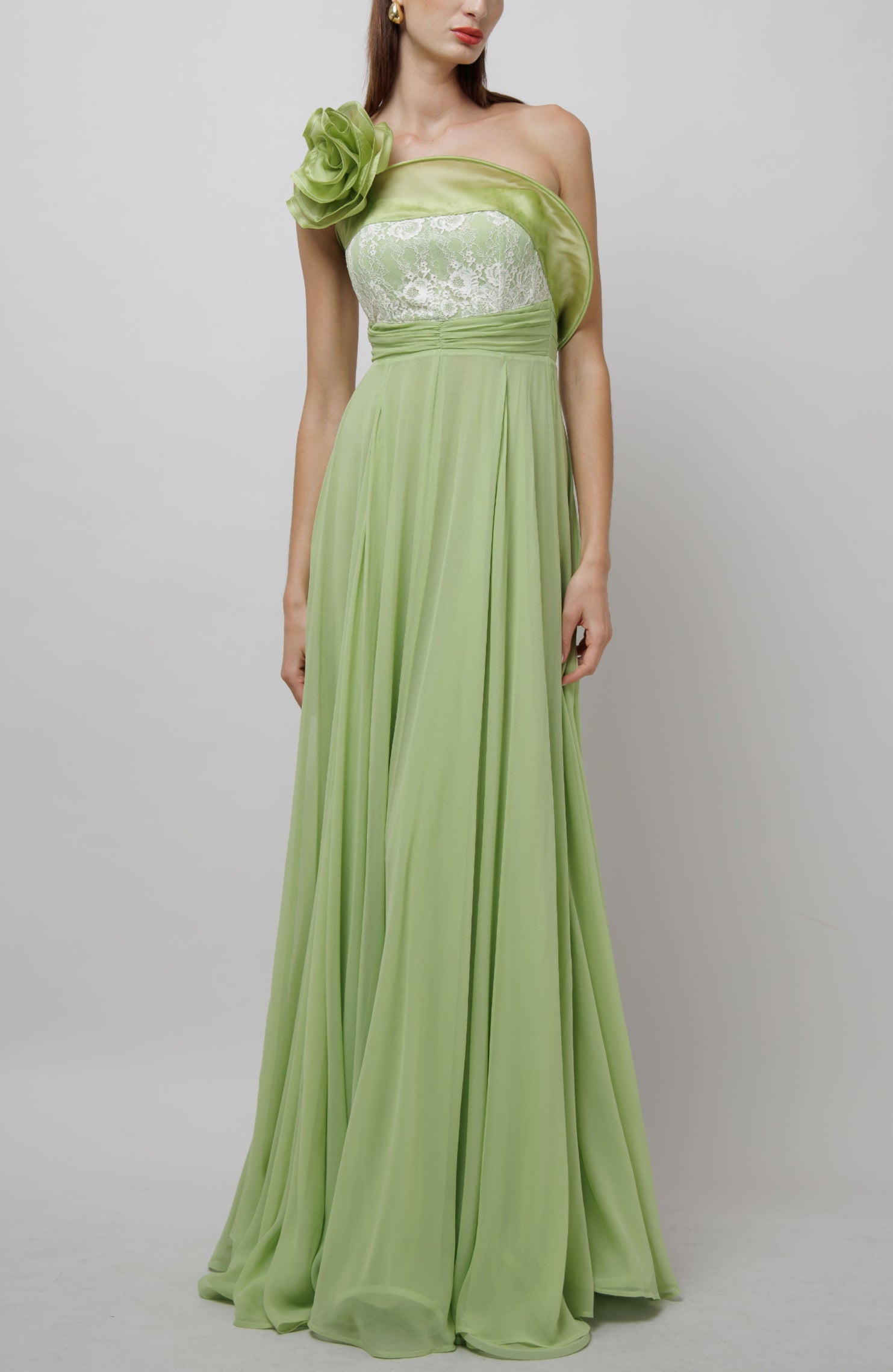 Lace Embellished Silk Dress image 0