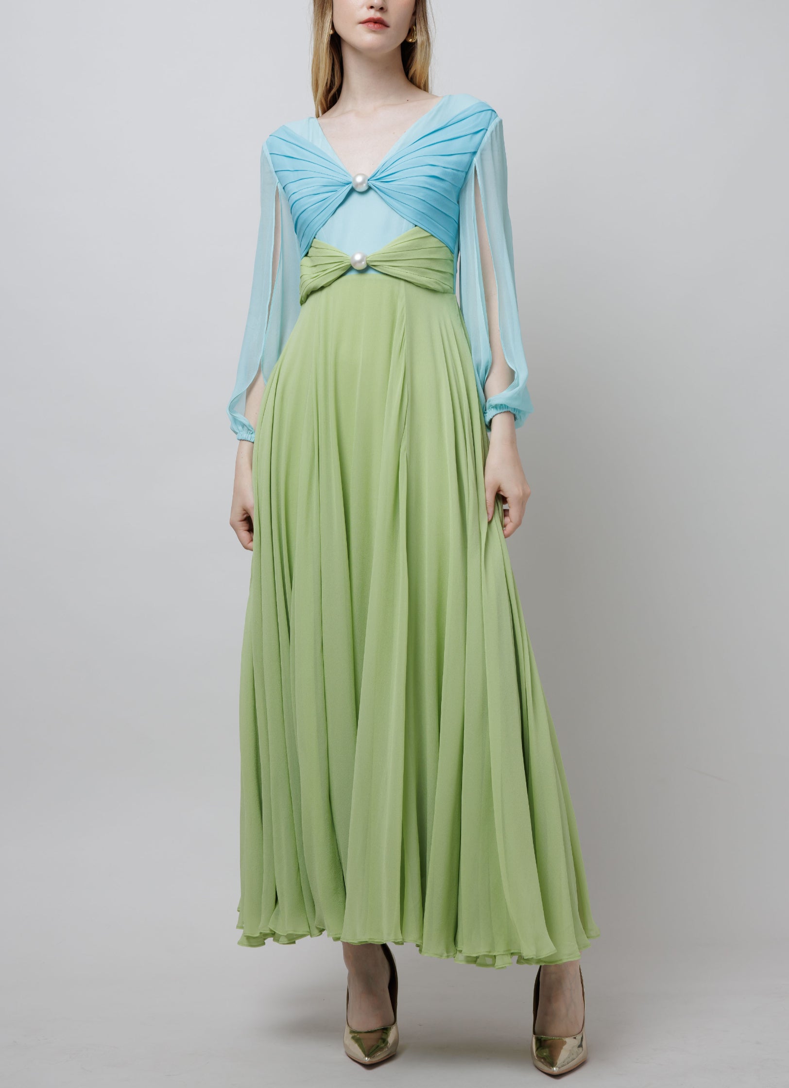 Pearl Clasped Silk Dress image 2