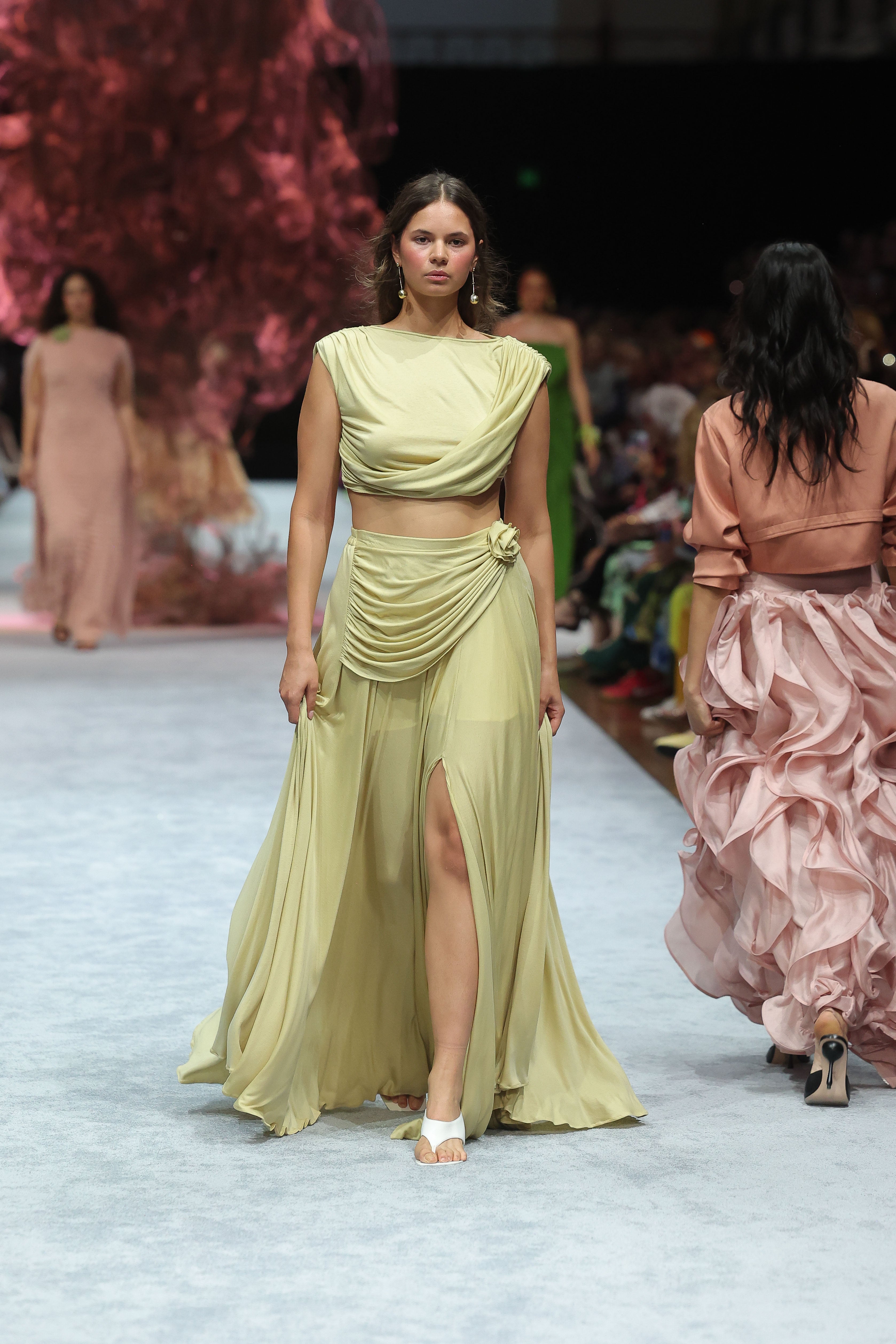 Draped Rose Maxi Skirt